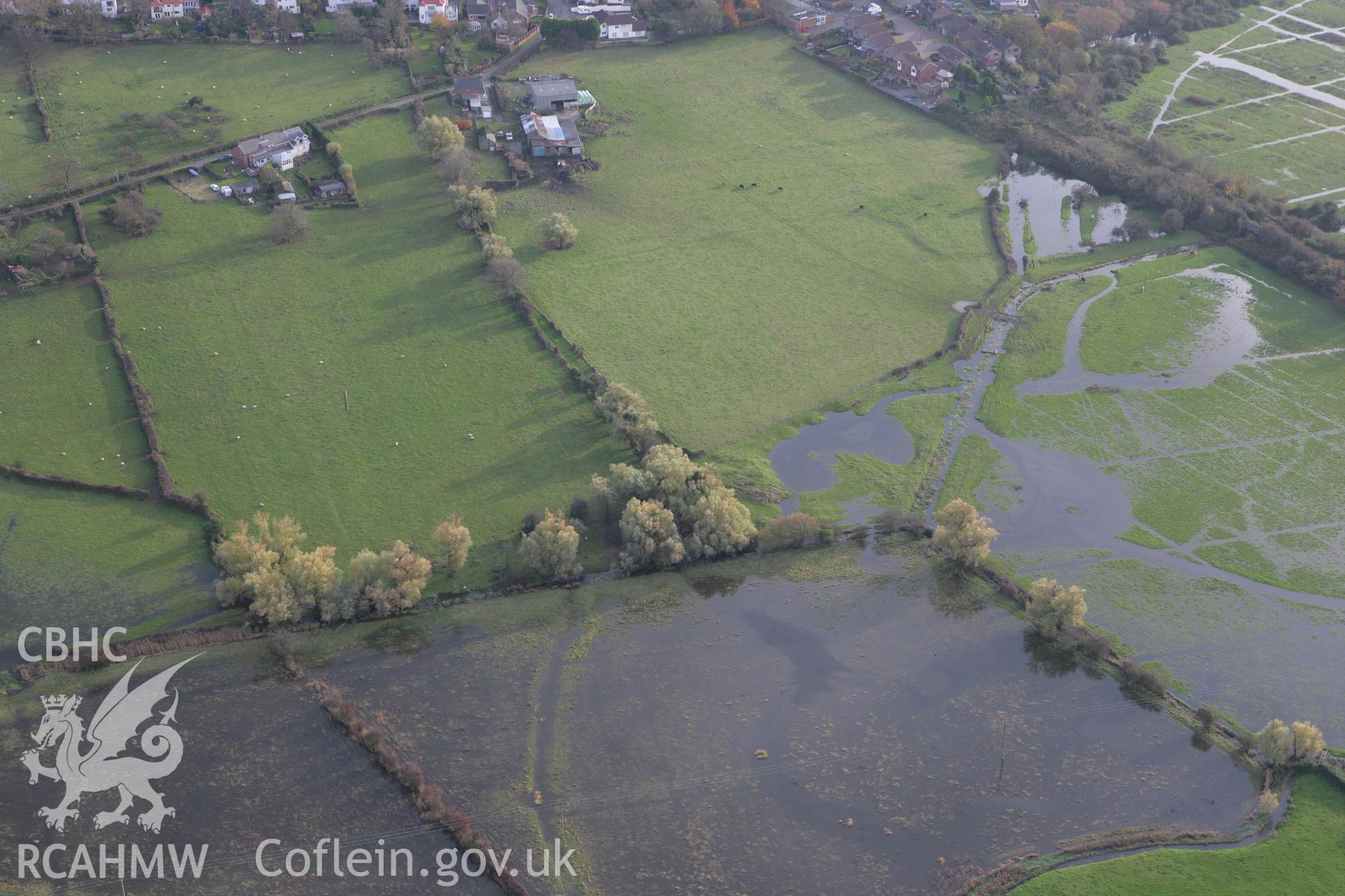 RCAHMW colour oblique photograph of Middleton Moat. Taken by Toby Driver on 12/11/2008.