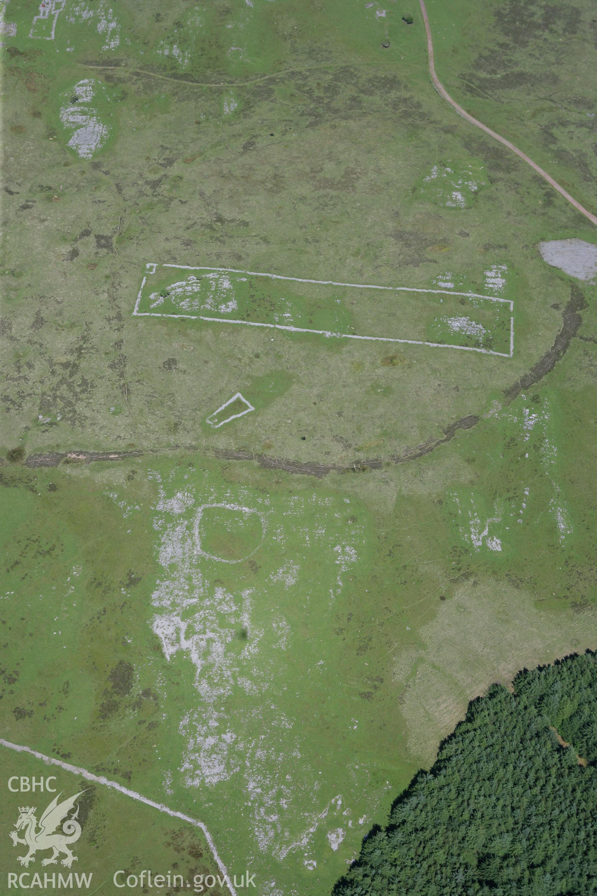 RCAHMW colour oblique photograph of Pant Mawr Enclosure and Limeworking Complex. Taken by Toby Driver on 09/06/2008.