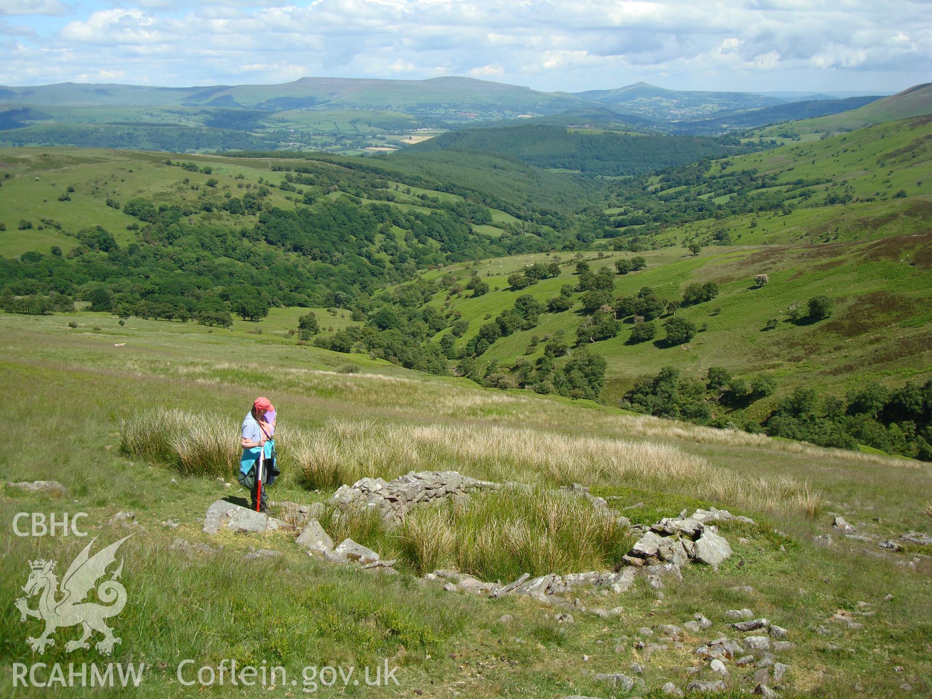 Digital colour photograph of Blaen Cwm Banw long hut taken on 15/06/2008 by R.P.Sambrook during the Brecon Beacons (east) Uplands Survey undertaken by Trysor.