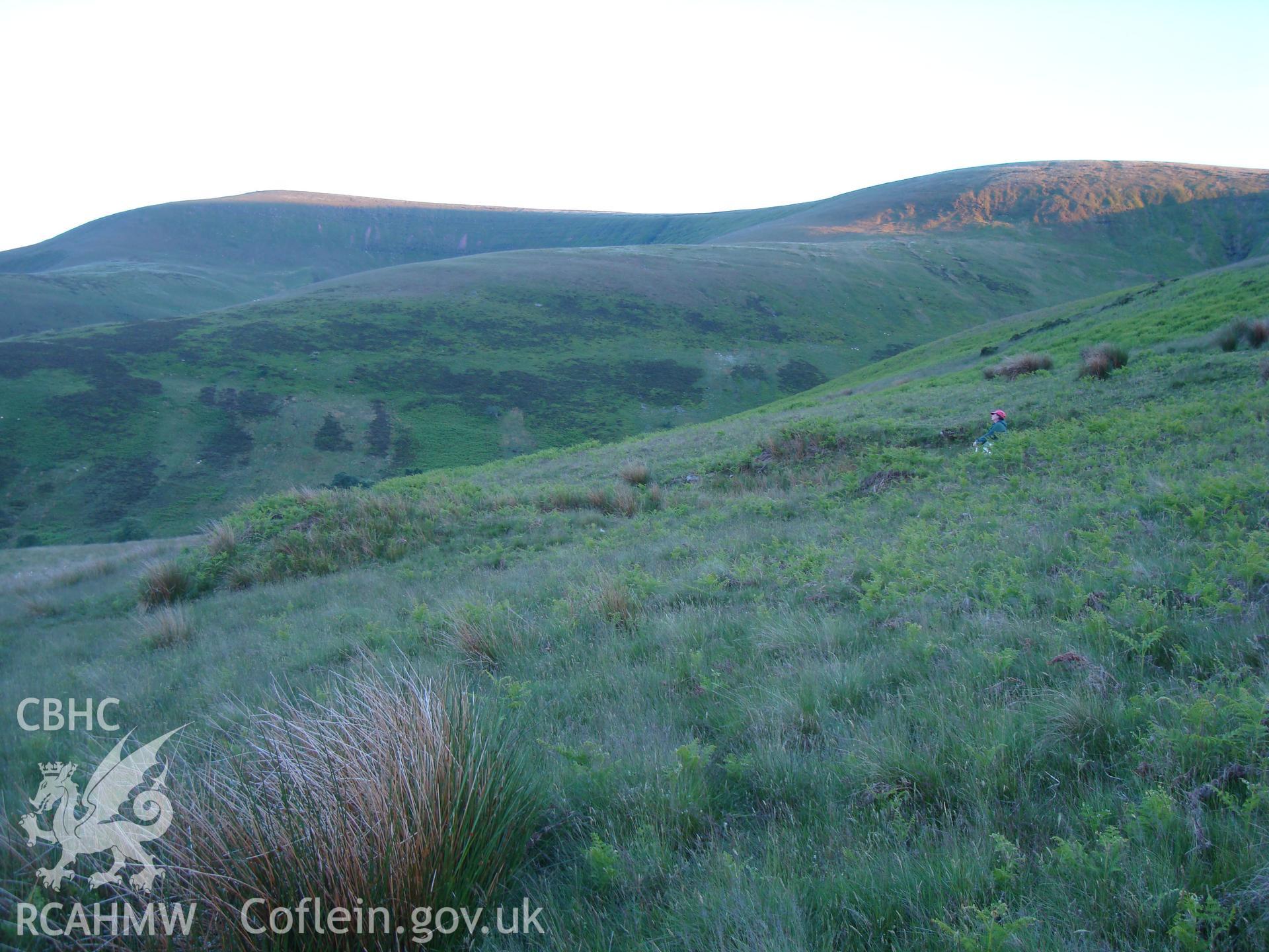 Digital colour photograph of Blaen Cwm Banw building platform taken on 15/06/2008 by R.P.Sambrook during the Brecon Beacons (east) Uplands Survey undertaken by Trysor.