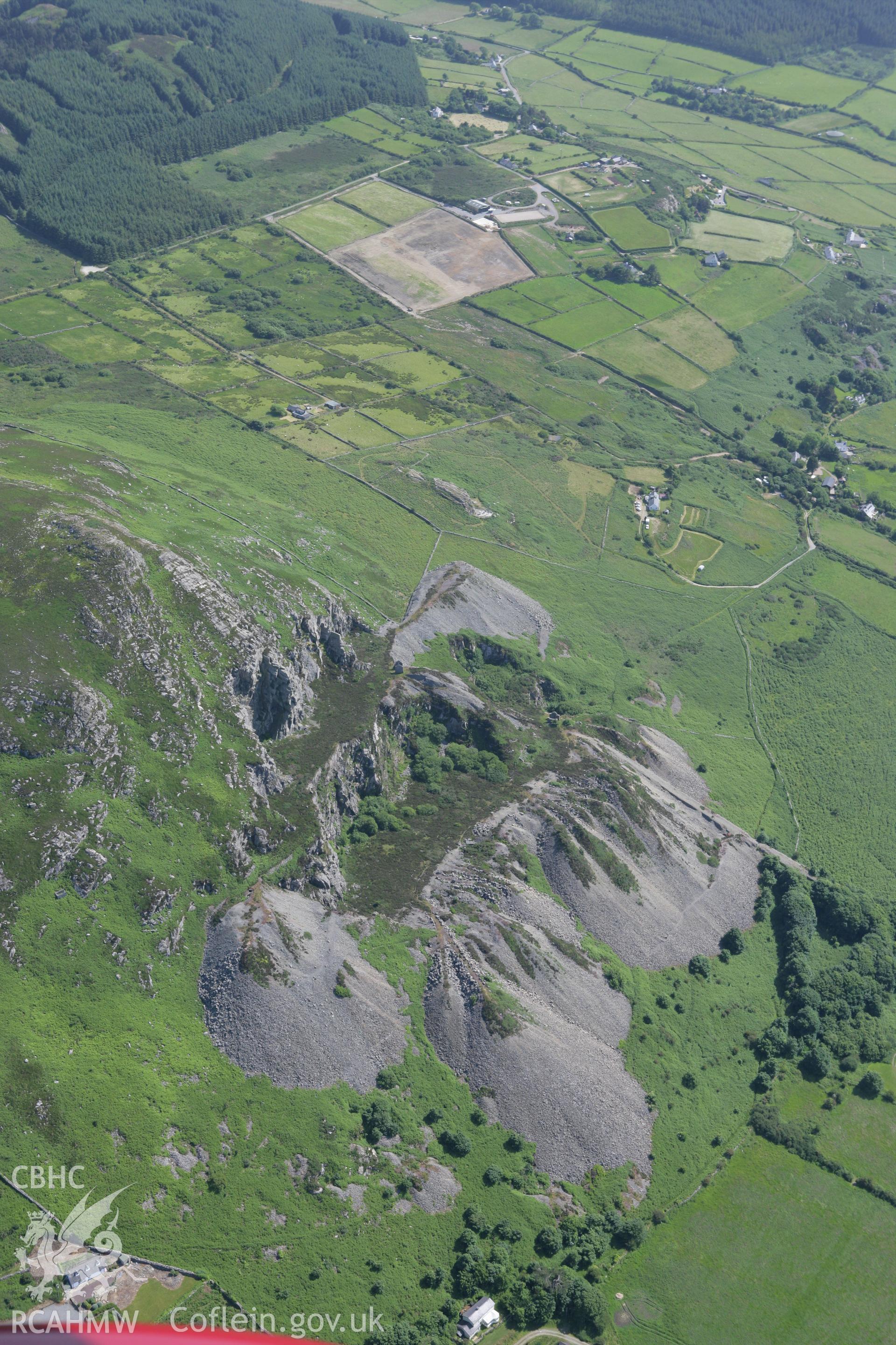 RCAHMW colour oblique photograph of Gwylwyr Quarry. Taken by Toby Driver on 13/06/2008.