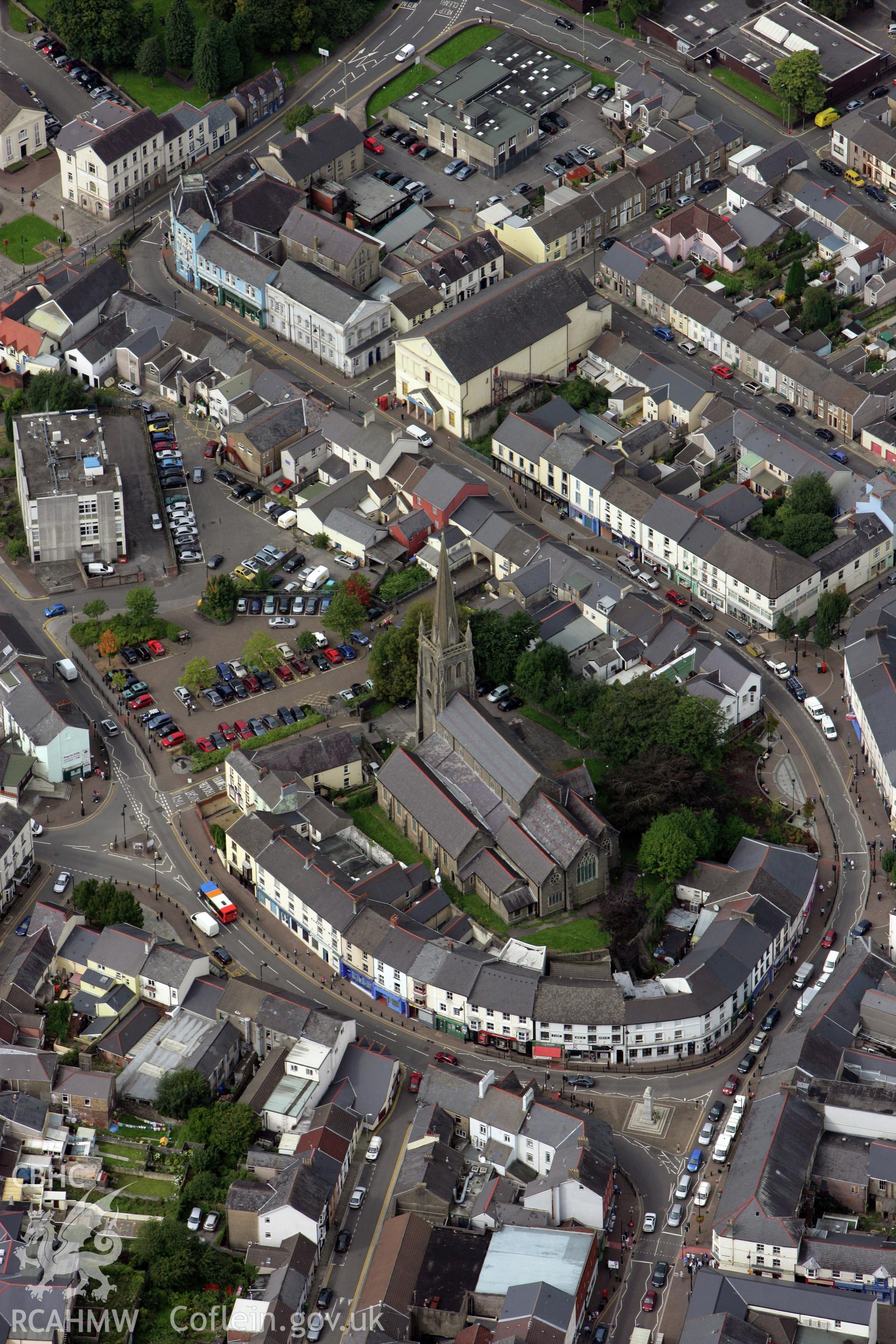 RCAHMW colour oblique photograph of St Elvan's Church, Aberdare. Taken by Toby Driver on 12/09/2008.