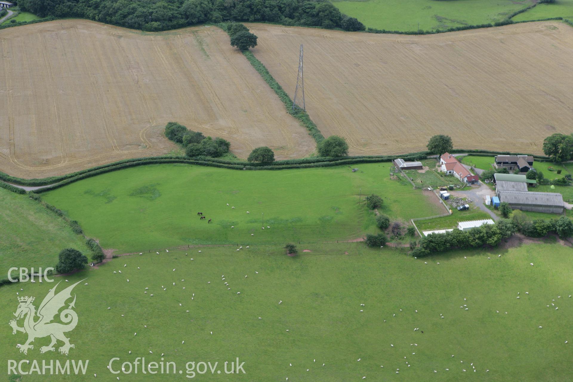 RCAHMW colour oblique photograph of Castle Field Camp, east of Craig-Llwyn. Taken by Toby Driver on 21/07/2008.