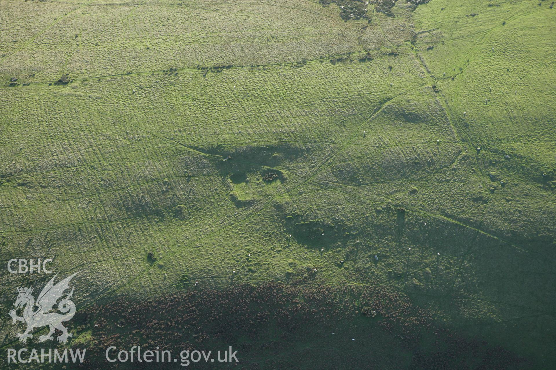 RCAHMW colour oblique photograph of Gelligaer Common House Platforms. Taken by Toby Driver on 16/10/2008.