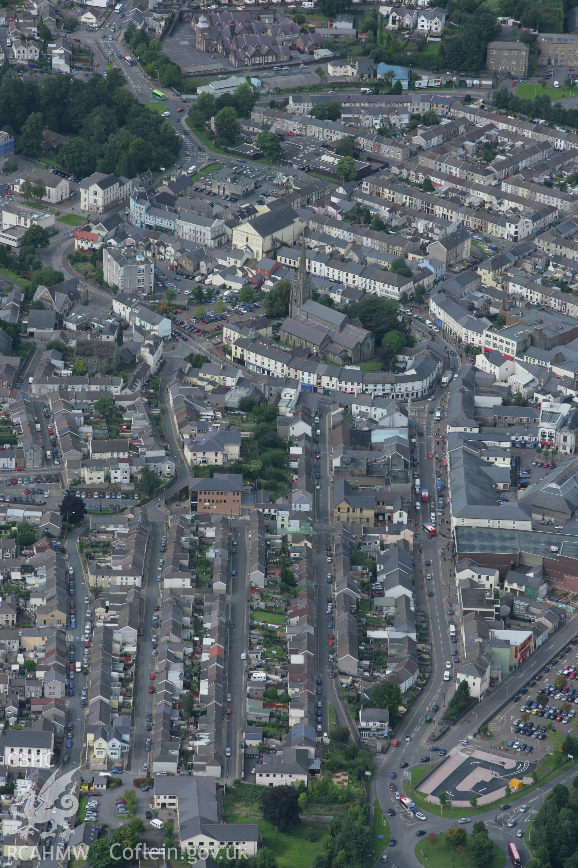 RCAHMW colour oblique photograph of St Elvan's, Foundry Town, Aberdare. Taken by Toby Driver on 12/09/2008.