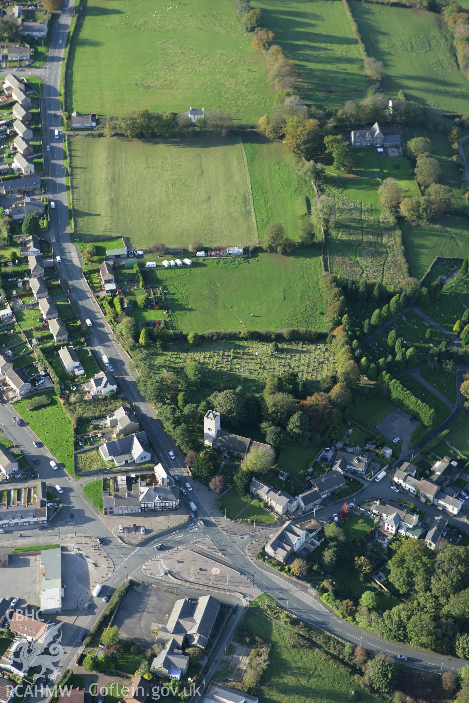 RCAHMW colour oblique photograph of Gelligaer Roman Military Settlement. Taken by Toby Driver on 16/10/2008.