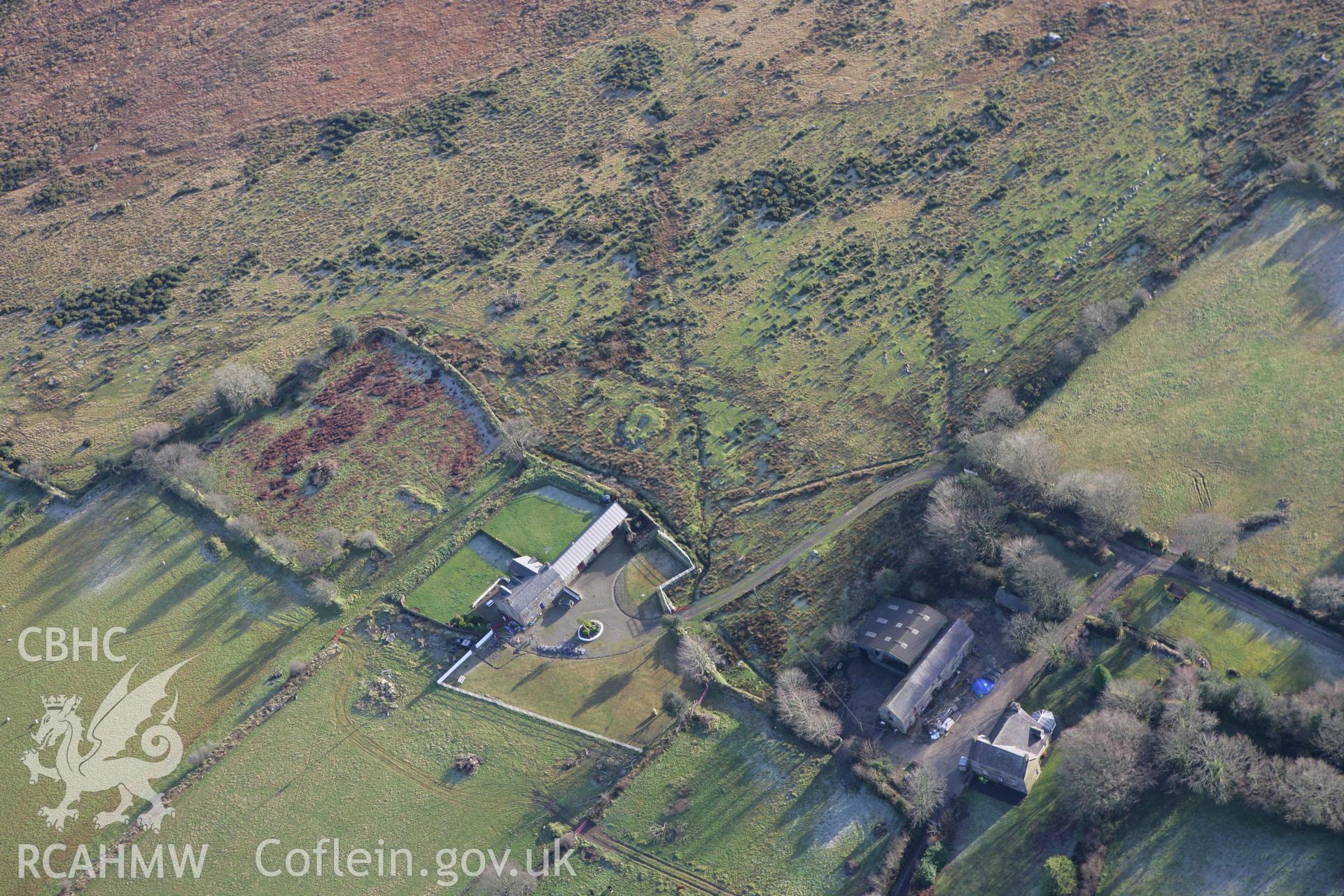 RCAHMW colour oblique photograph of Mirianog-Ganol Corn Drying Kiln. Taken by Toby Driver on 15/12/2008.