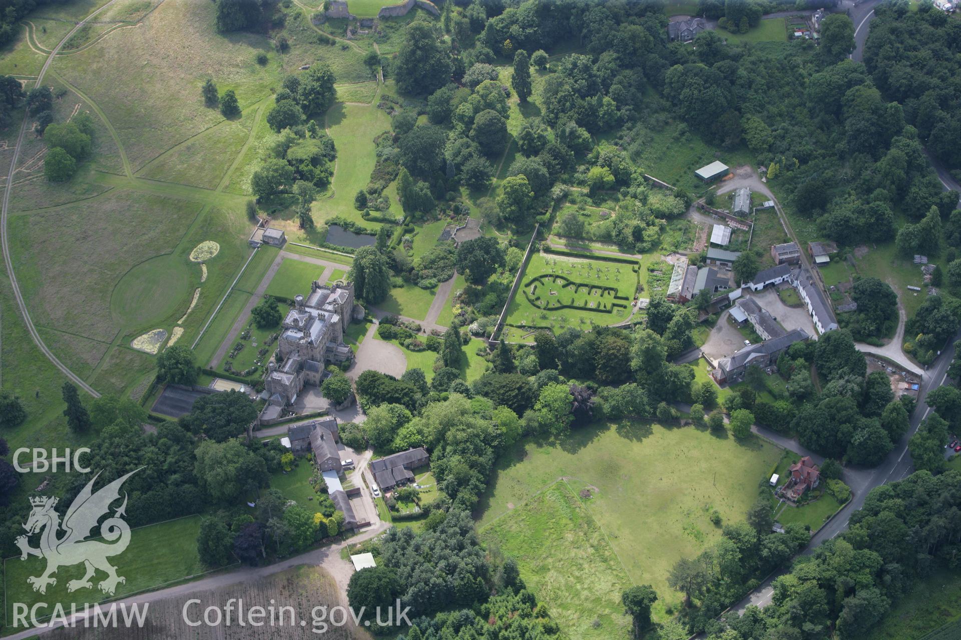 RCAHMW colour oblique photograph of Hawarden Castle, Hawarden. Taken by Toby Driver on 01/07/2008.