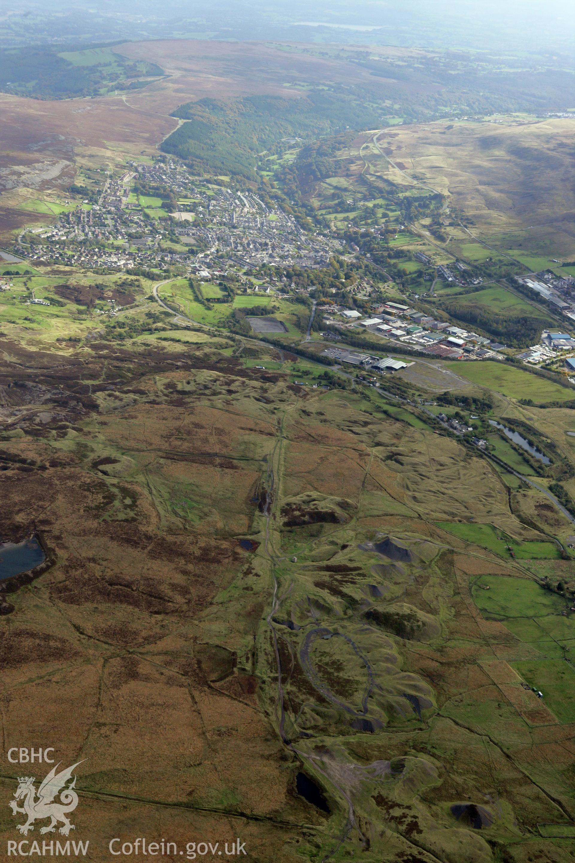 RCAHMW colour oblique photograph of Hill Pits, Blaenavon, view from the north-west. Taken by Toby Driver on 10/10/2008.