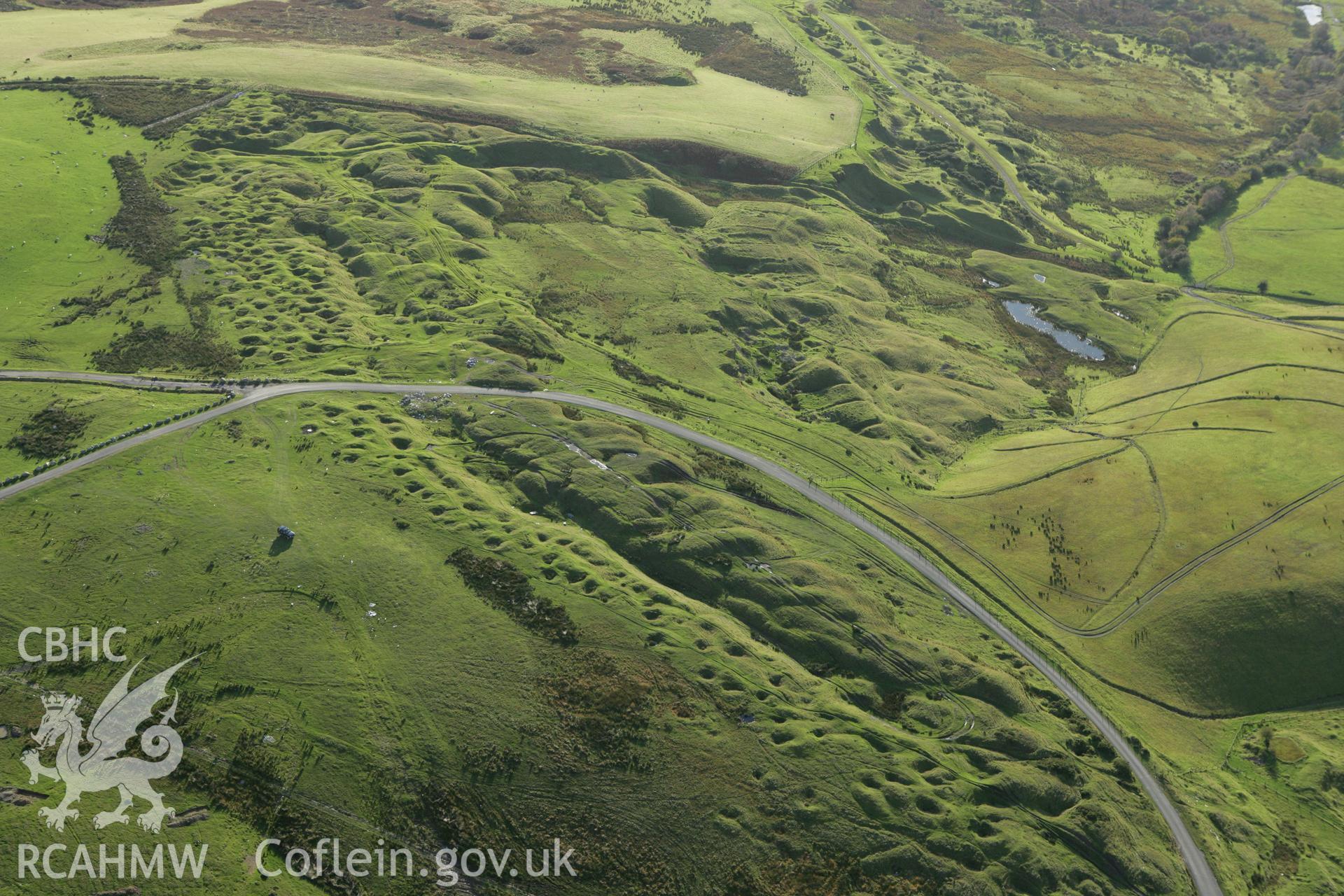 RCAHMW colour oblique photograph of Deserted Mining Village, Ffos-y-fran. Taken by Toby Driver on 16/10/2008.