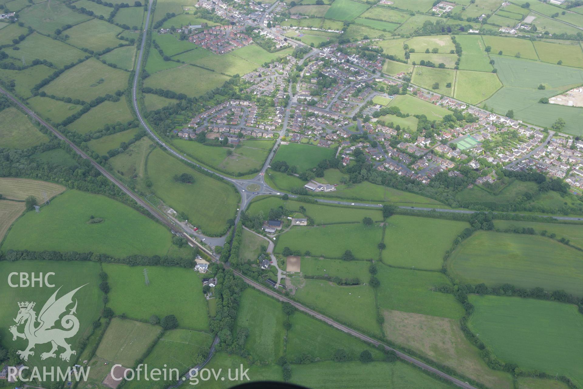 RCAHMW colour oblique photograph of Wat's Dyke, west of Rhos-y-Brwyner. Taken by Toby Driver on 01/07/2008.