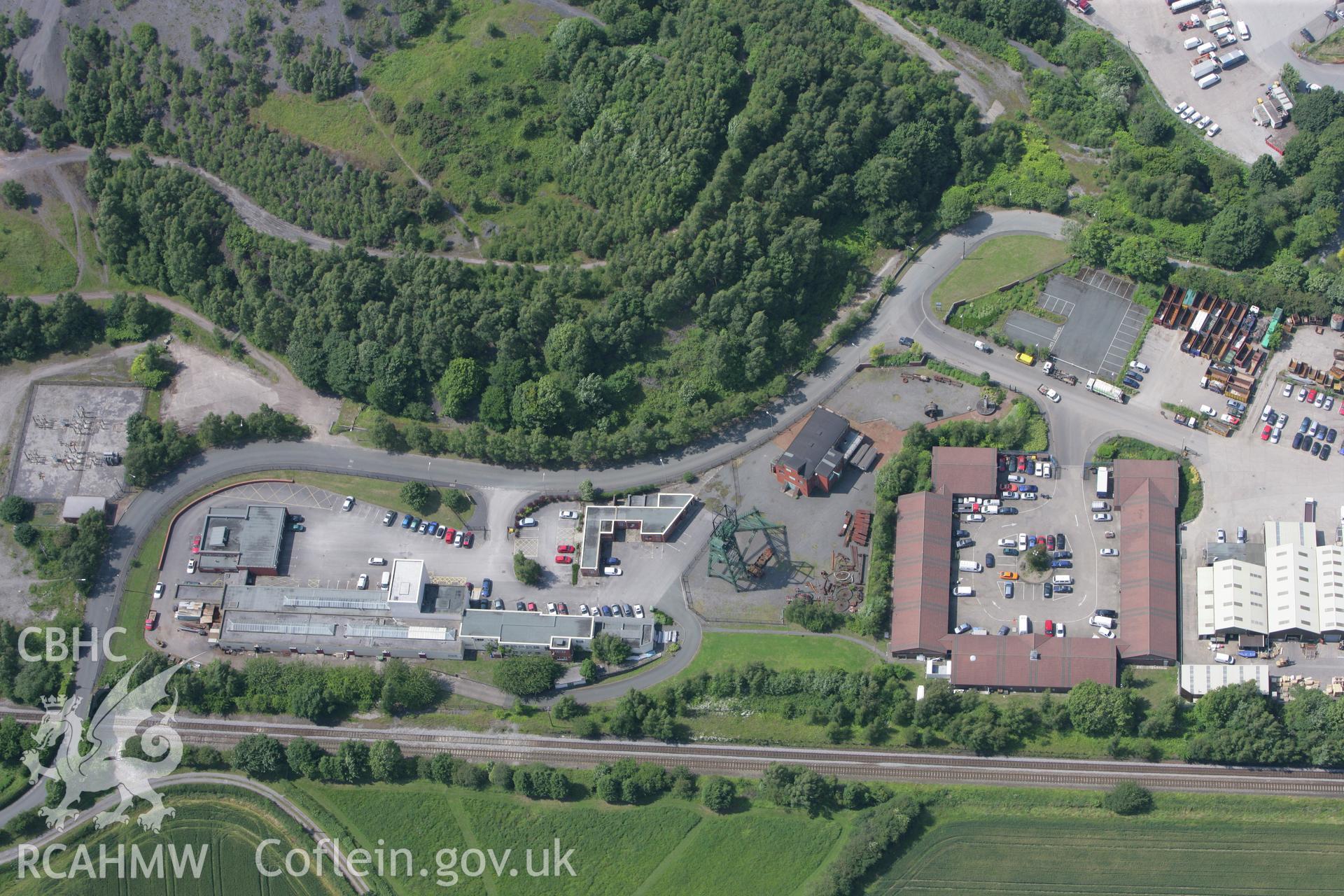 RCAHMW colour oblique photograph of Bersham Colliery, Wrexham. Taken by Toby Driver on 01/07/2008.