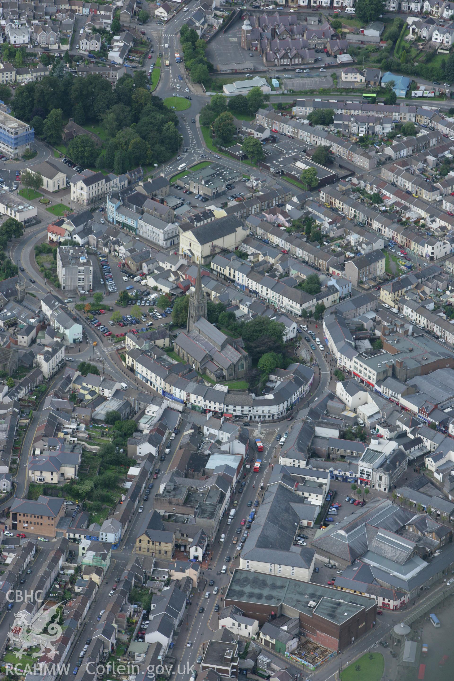 RCAHMW colour oblique photograph of St Elvan's, Foundry Town, Aberdare. Taken by Toby Driver on 12/09/2008.