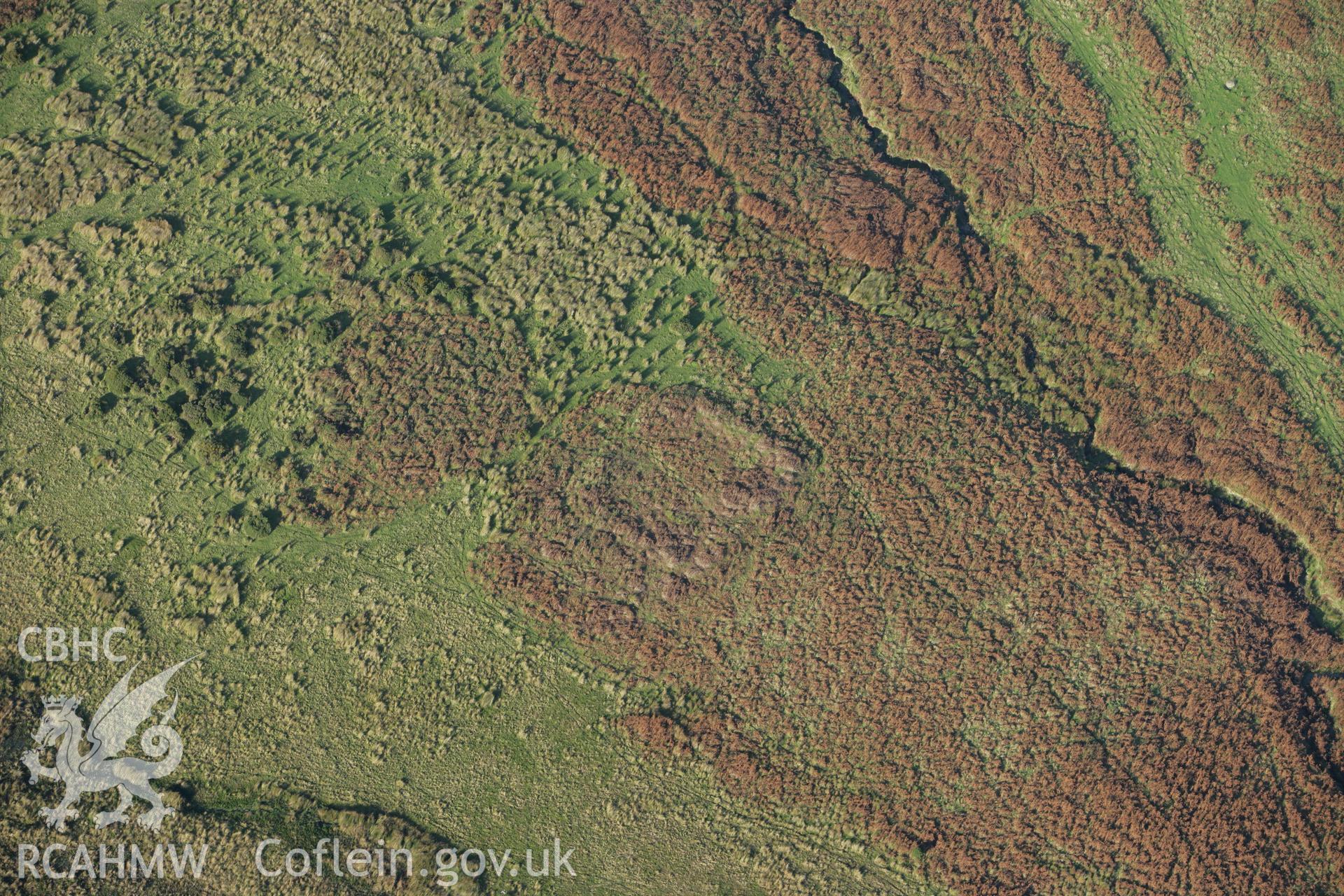 RCAHMW colour oblique photograph of Fforest Gwladys Practice Camp. Taken by Toby Driver on 16/10/2008.