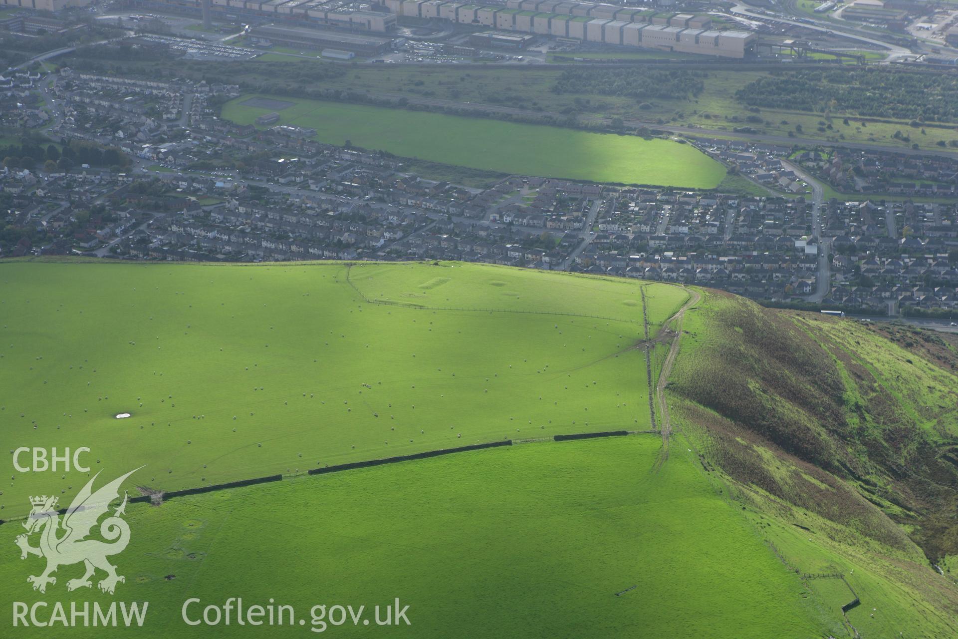 RCAHMW colour oblique photograph of Mynydd-y-Brombil, rabbit warren. Taken by Toby Driver on 16/10/2008.