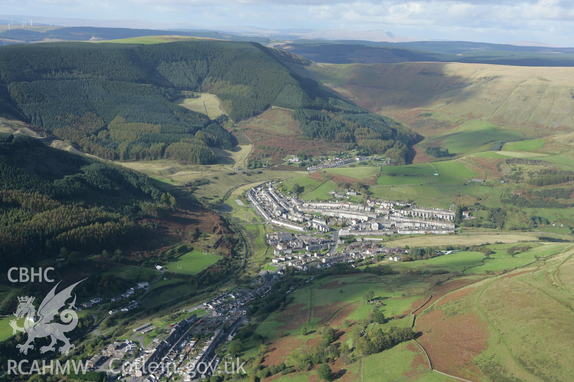 RCAHMW colour oblique photograph of Blaengarw, from the south-east. Taken by Toby Driver on 16/10/2008.