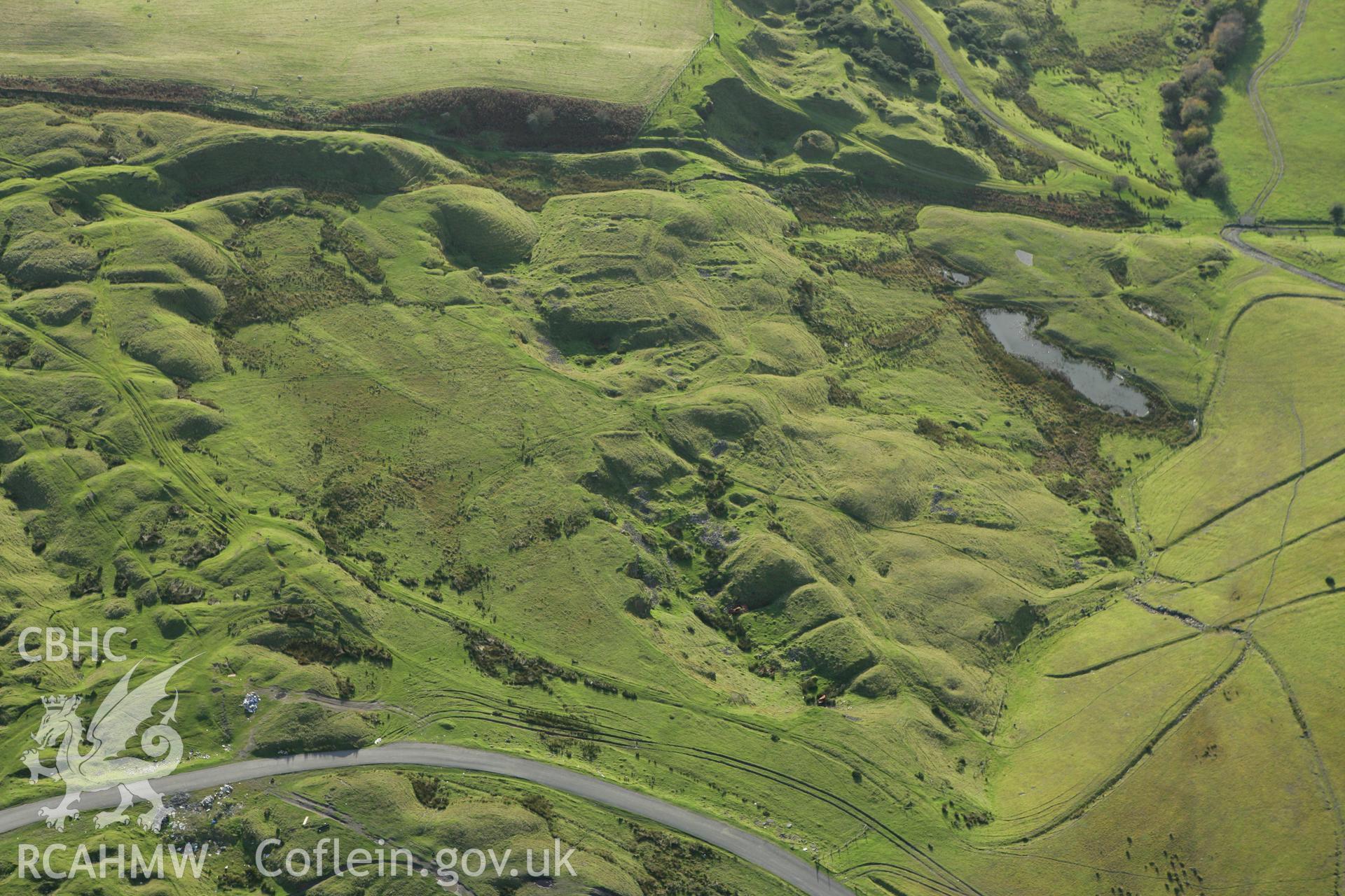 RCAHMW colour oblique photograph of Deserted Mining Village, Ffos-y-fran. Taken by Toby Driver on 16/10/2008.