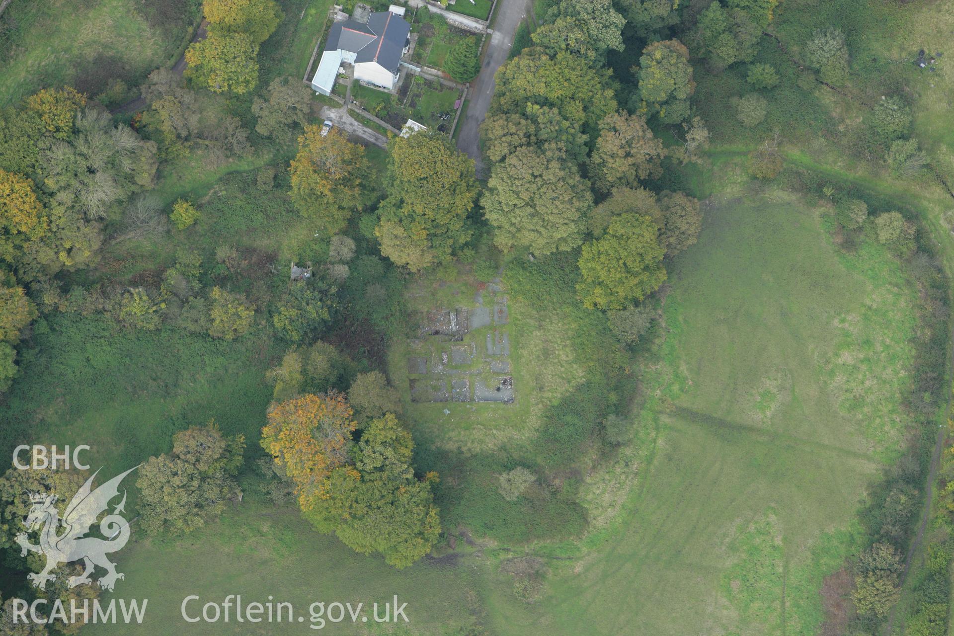 RCAHMW colour oblique photograph of the foundations of Nant-y-glo House (Ty Mawr). Taken by Toby Driver on 10/10/2008.