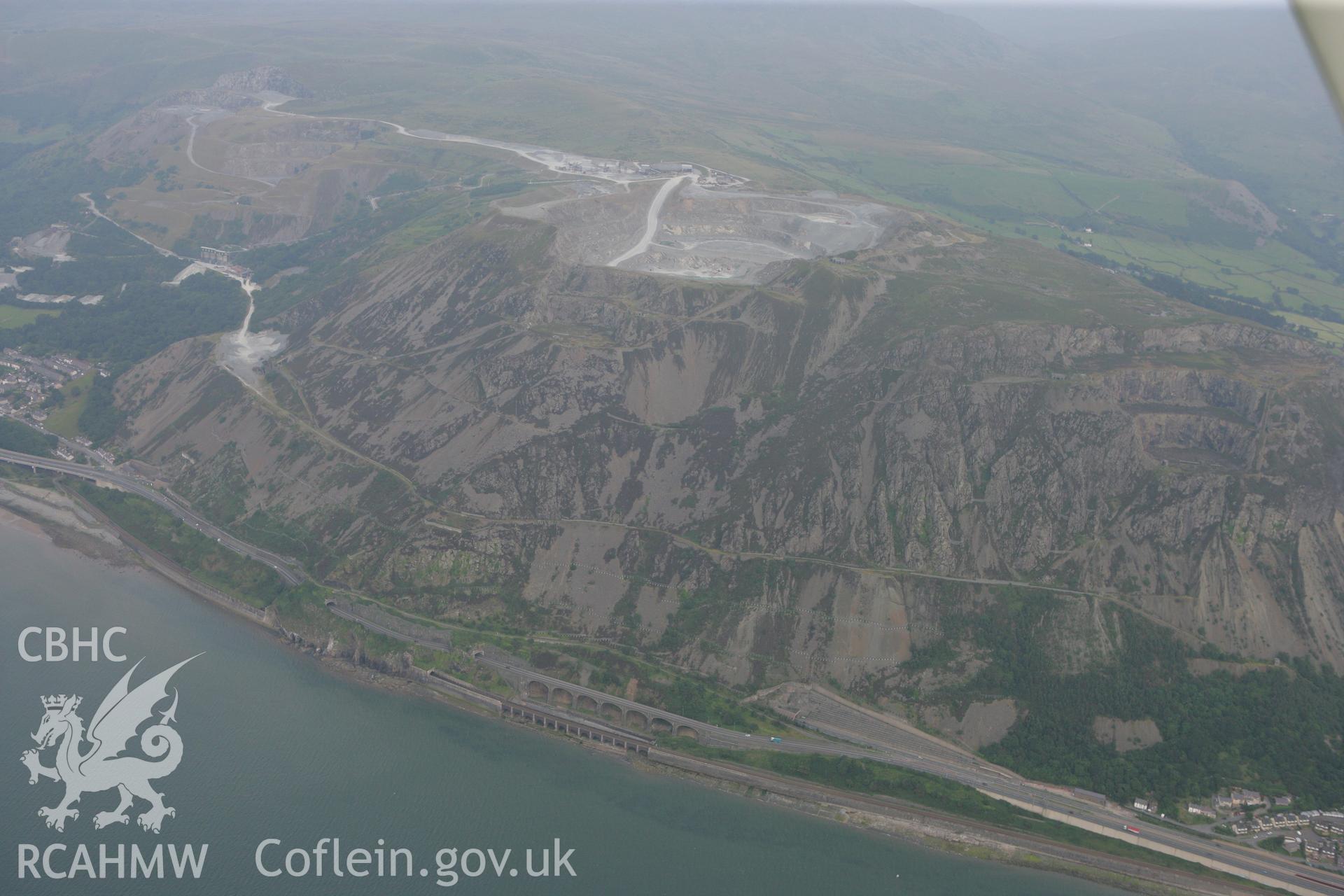 RCAHMW colour oblique photograph of Pen-y-clip Road Alignment, Penmaenmawr. Taken by Toby Driver on 24/07/2008.