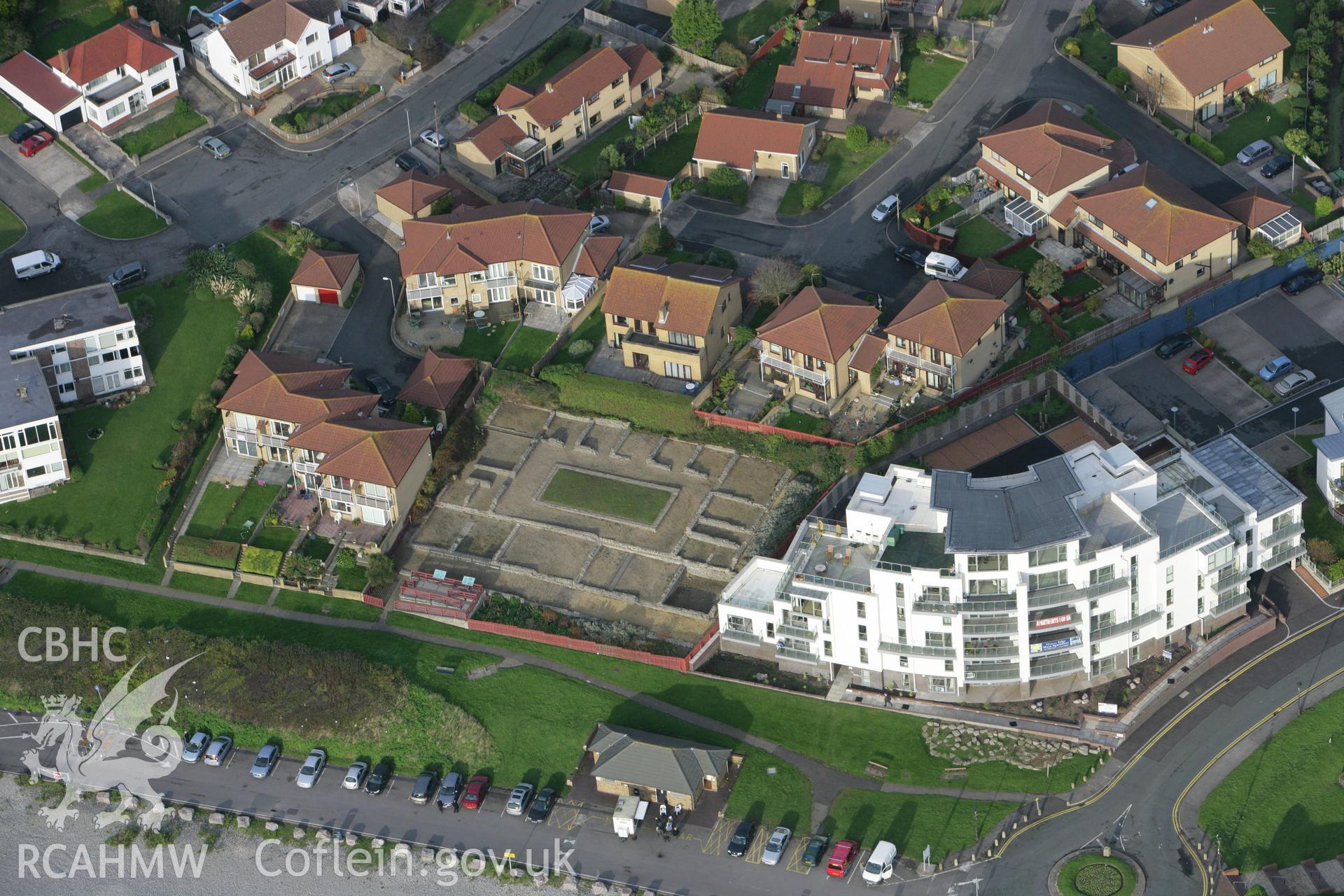 RCAHMW colour oblique photograph of Cold Knap Roman Building. Taken by Toby Driver on 12/11/2008.