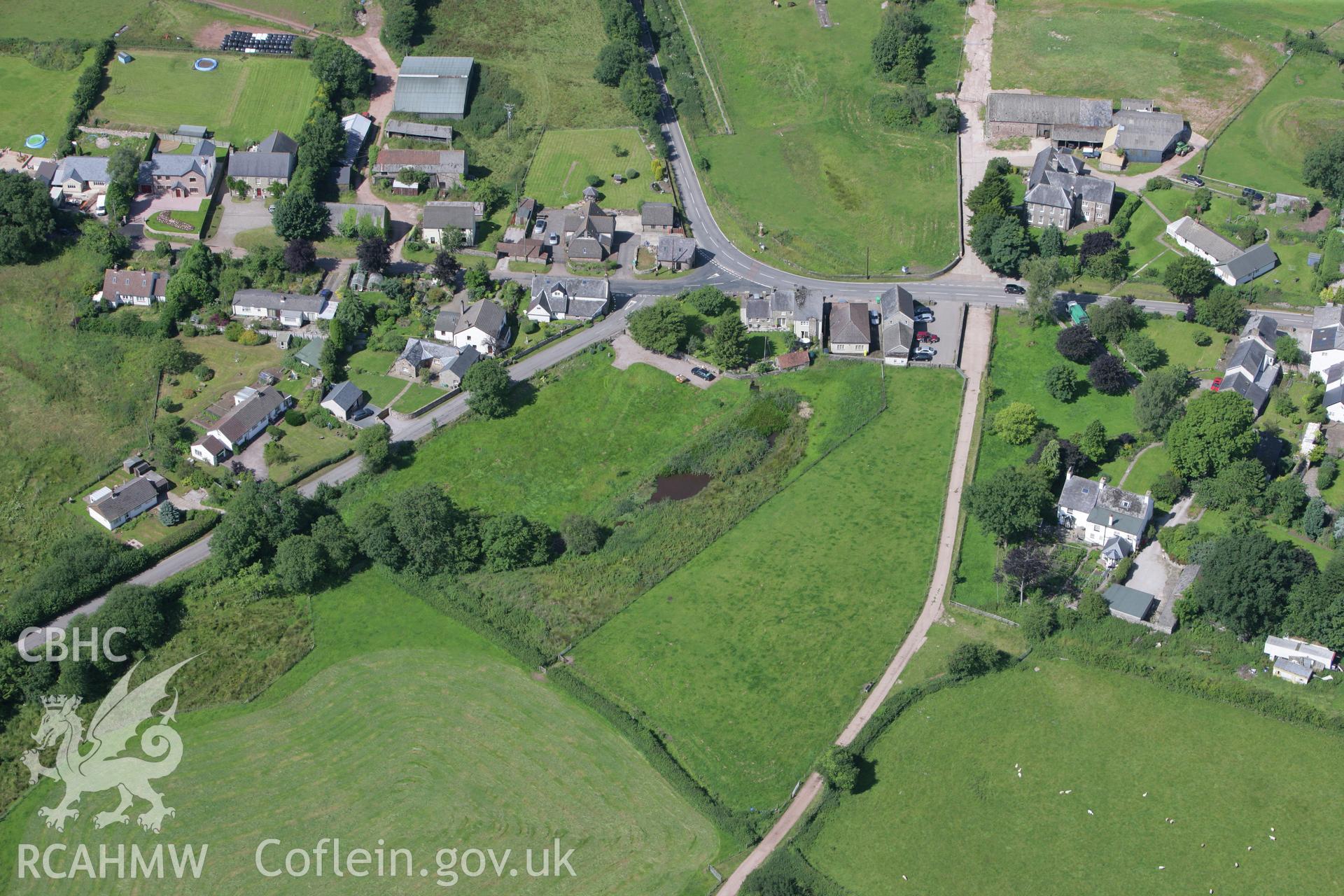 RCAHMW colour oblique photograph of Trelleck Fishponds. Taken by Toby Driver on 21/07/2008.