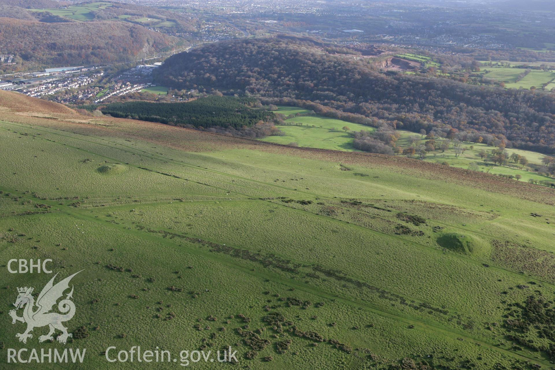 RCAHMW colour oblique photograph of Garth Hill Barrow IV. Taken by Toby Driver on 12/11/2008.