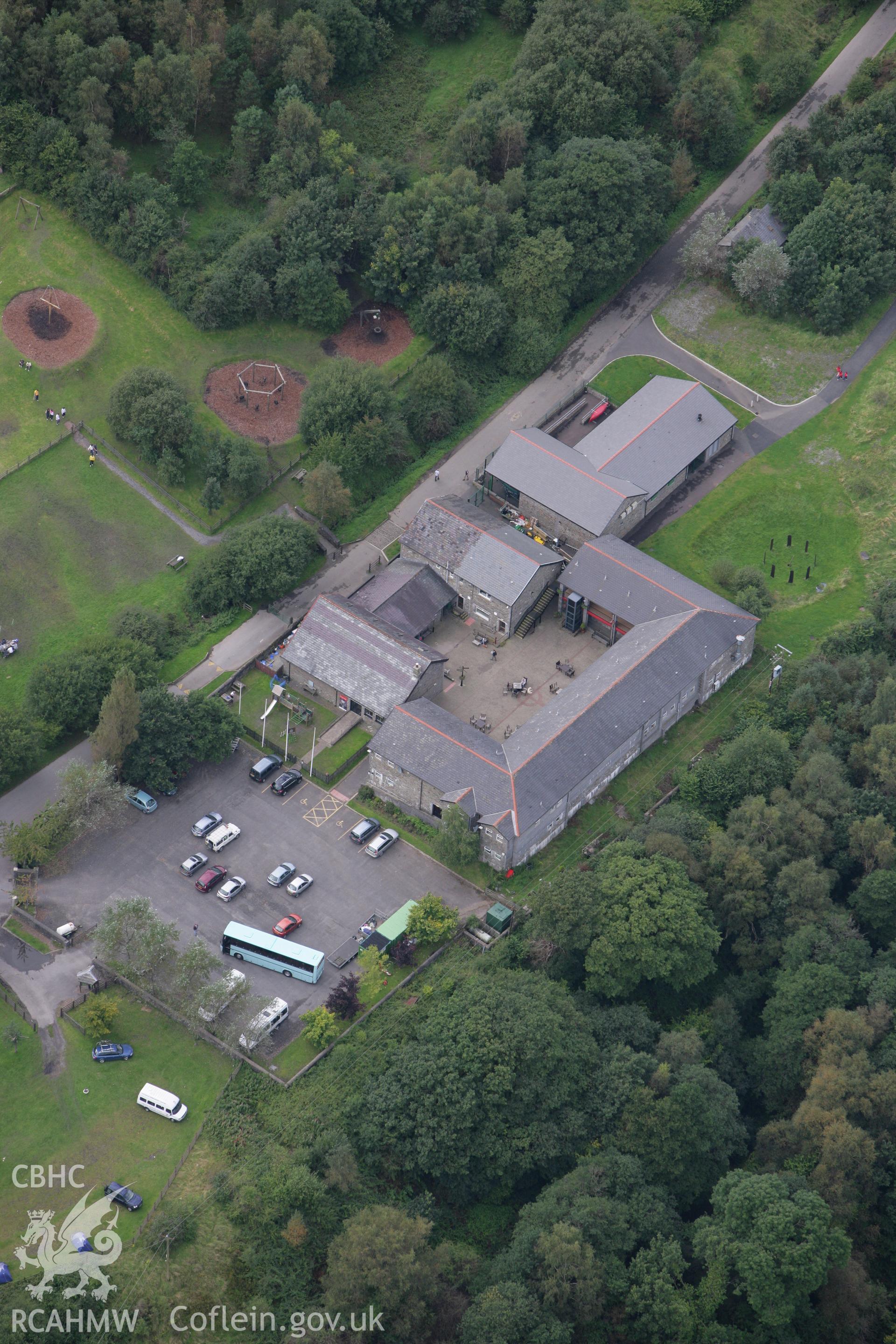 RCAHMW colour oblique photograph of Dare Valley Country Park, visitors centre, Aberdare. Taken by Toby Driver on 12/09/2008.