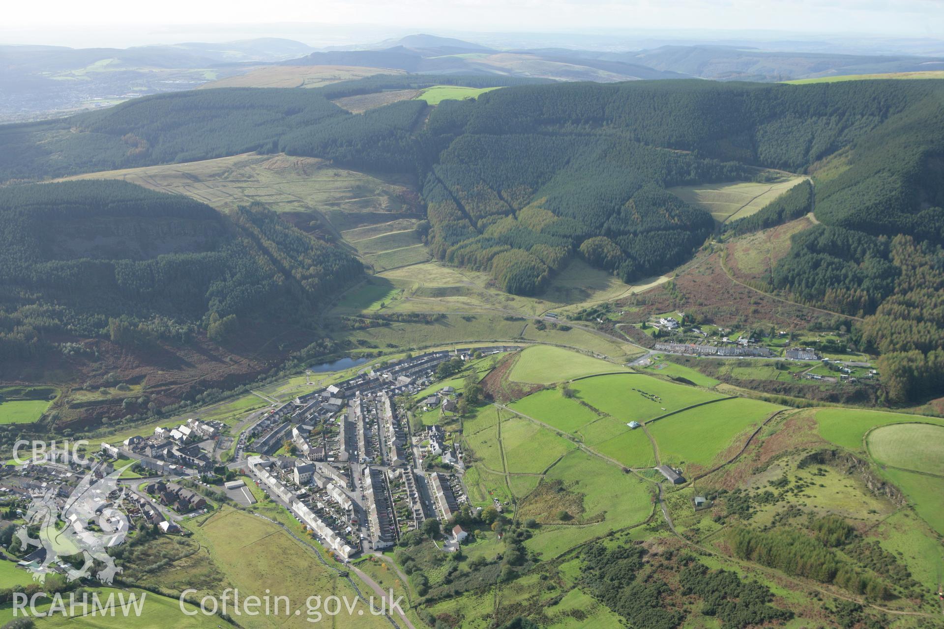 RCAHMW colour oblique photograph of Blaengarw, from the east. Taken by Toby Driver on 16/10/2008.