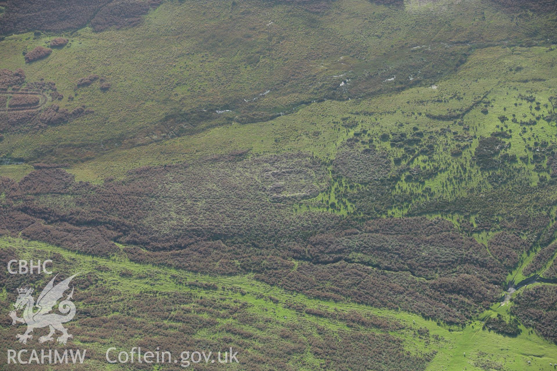 RCAHMW colour oblique photograph of Fforest Gwladys Practice Camp. Taken by Toby Driver on 16/10/2008.