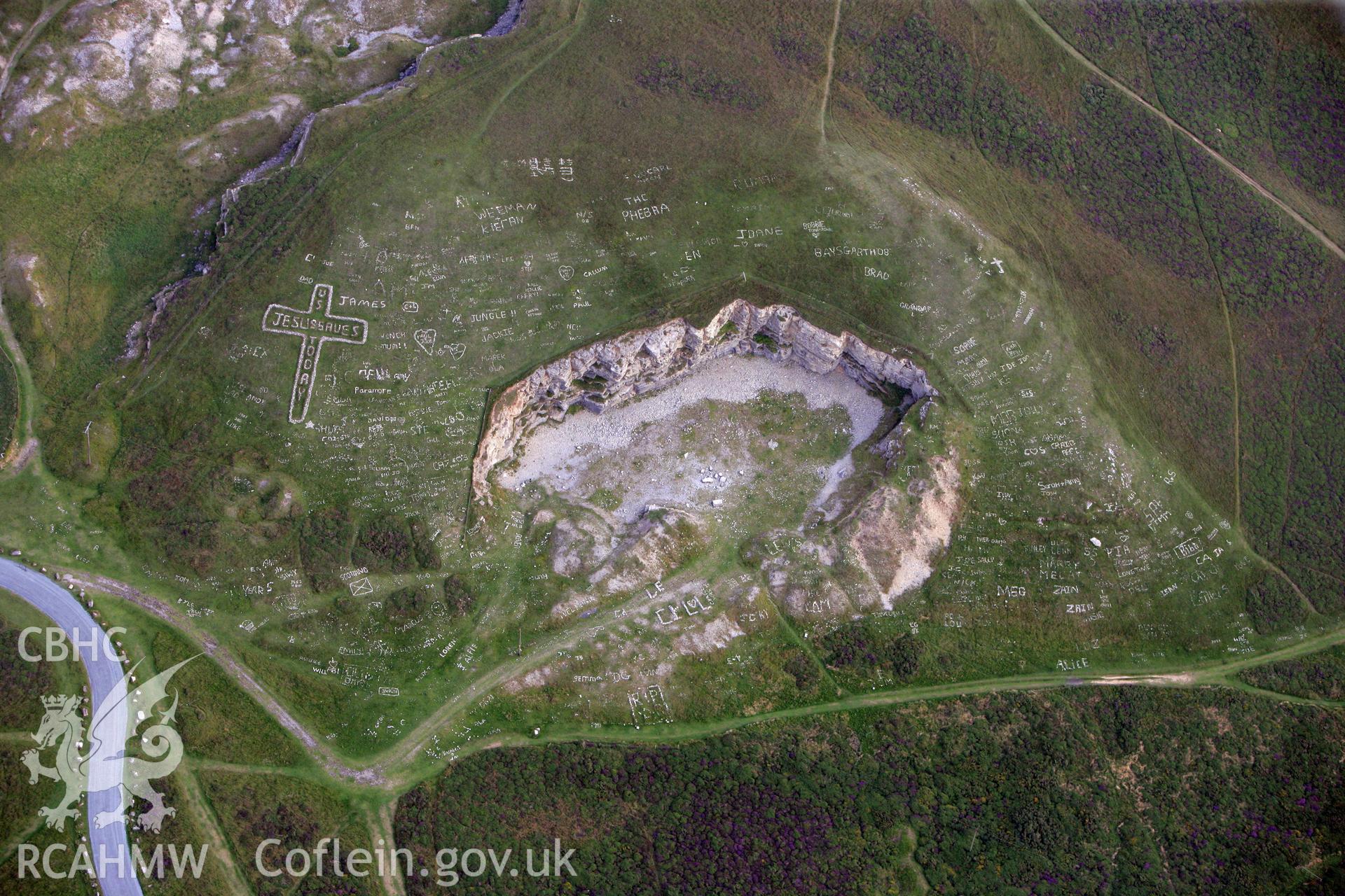 RCAHMW colour oblique photograph of Bishop's Quarry, Great Orme. Taken by Toby Driver on 24/07/2008.