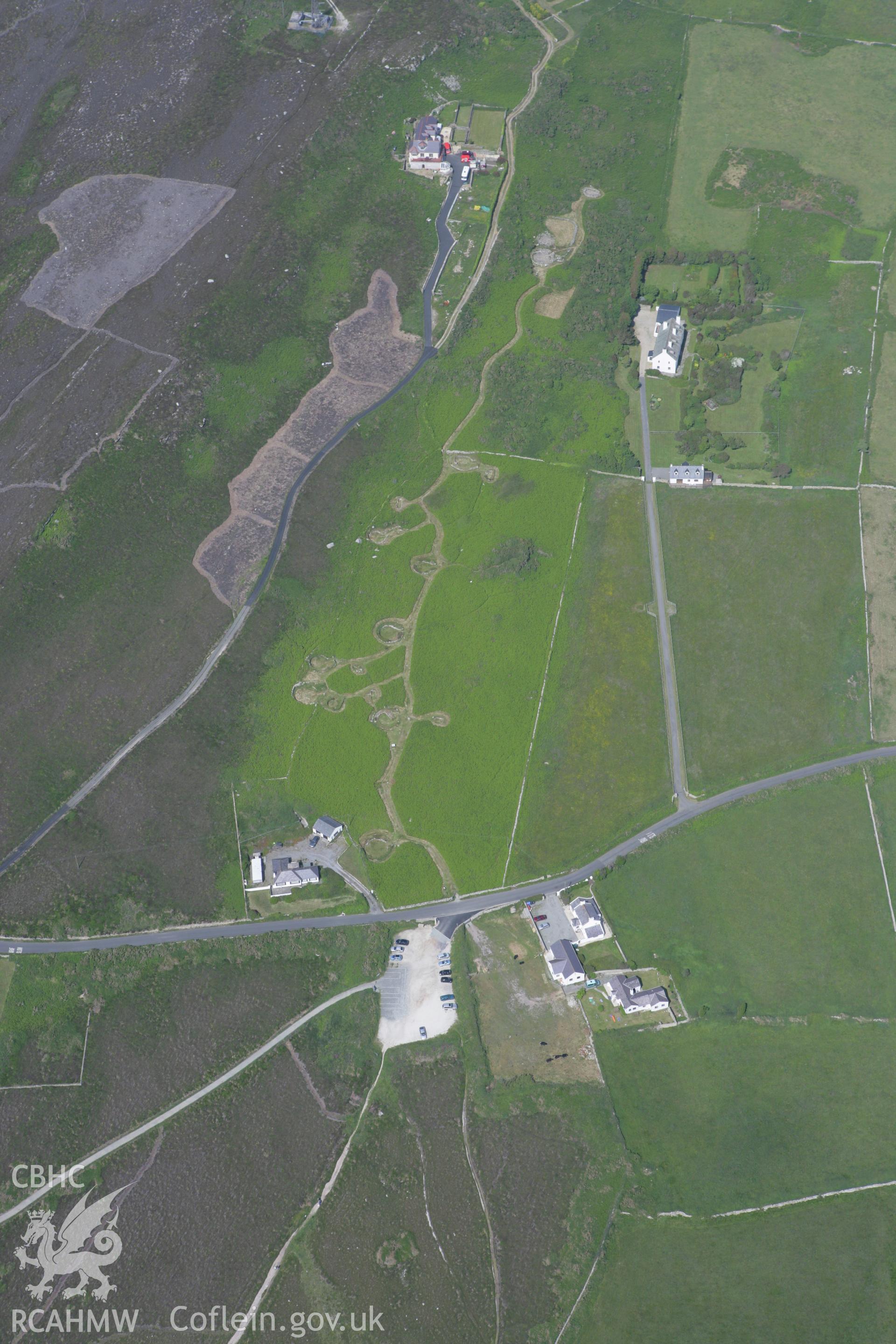 RCAHMW colour oblique photograph of Cytiau'r Gwyddelod, Holyhead Mountain Settlement Complex. Taken by Toby Driver on 13/06/2008.