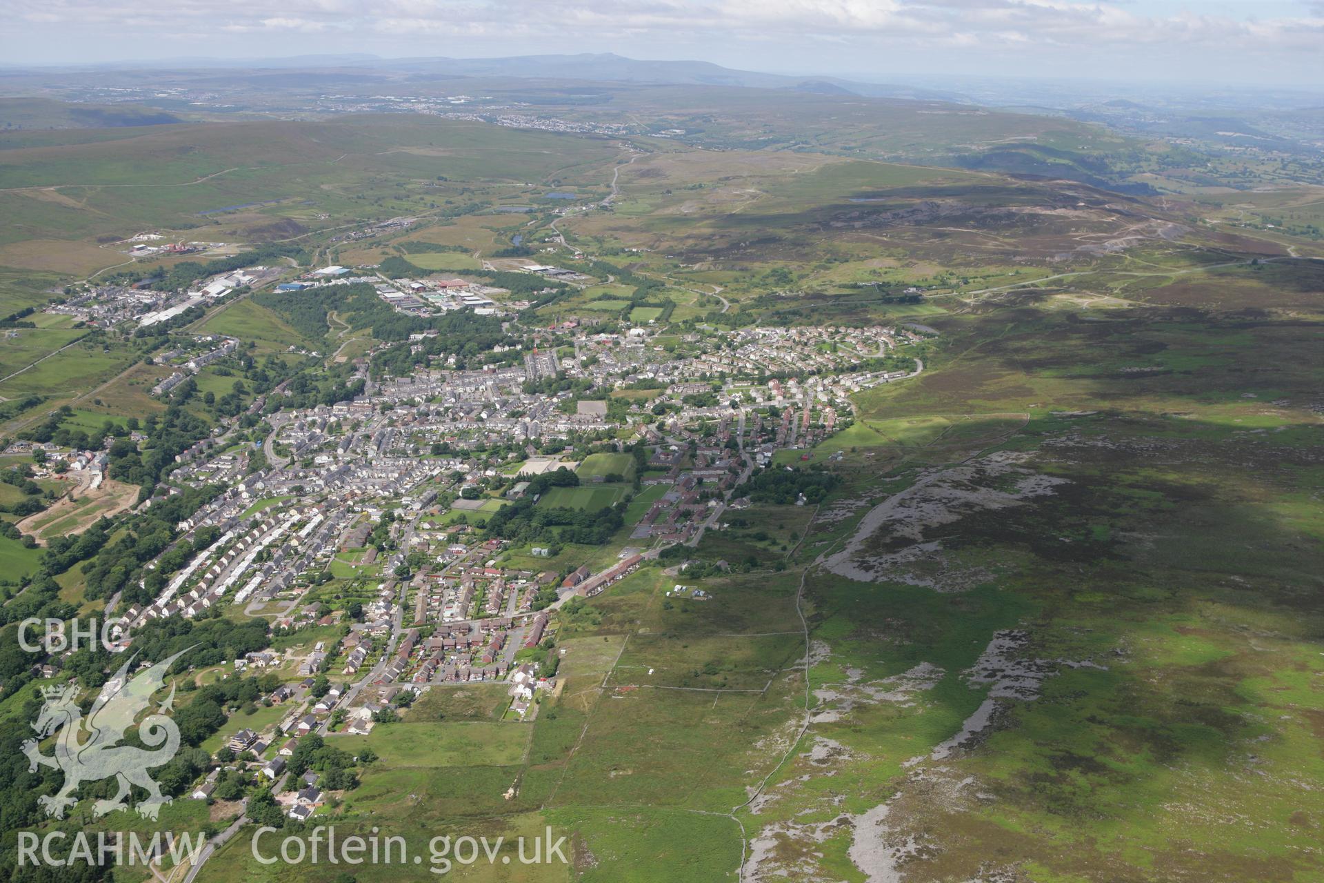 RCAHMW colour oblique photograph of Blaenavon townscape, from the south-east. Taken by Toby Driver on 21/07/2008.