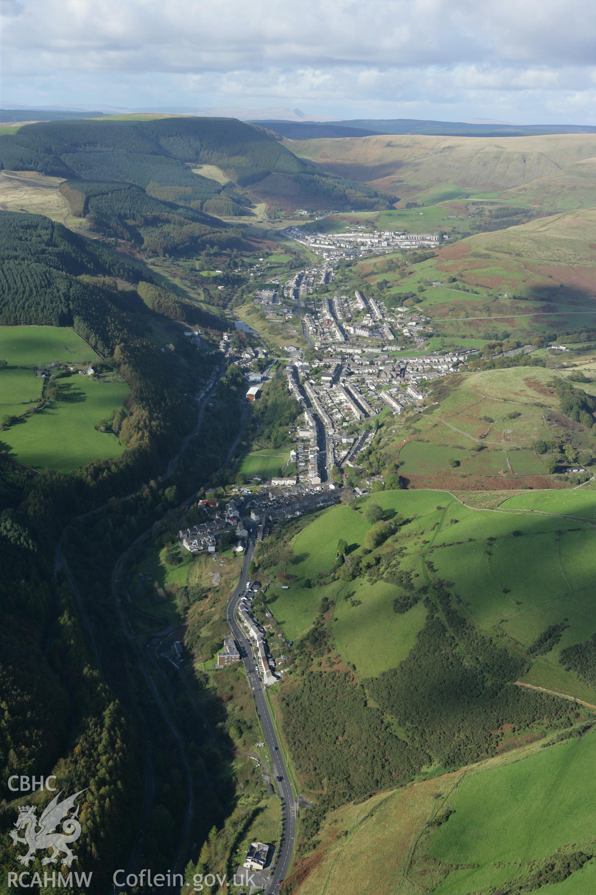 RCAHMW colour oblique photograph of Blaengarw, from the south. Taken by Toby Driver on 16/10/2008.