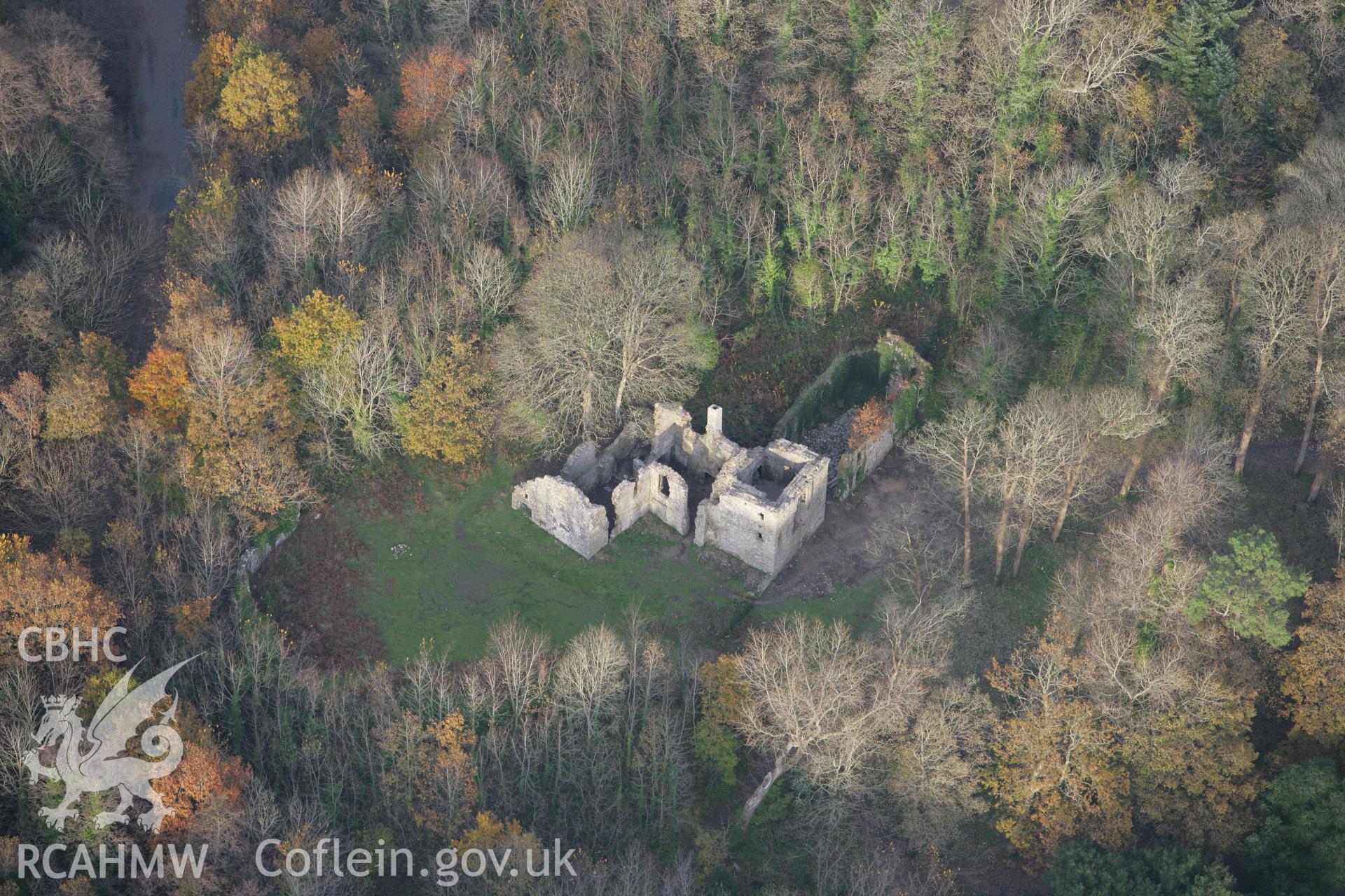 RCAHMW colour oblique photograph of Candleston Castle. Taken by Toby Driver on 12/11/2008.