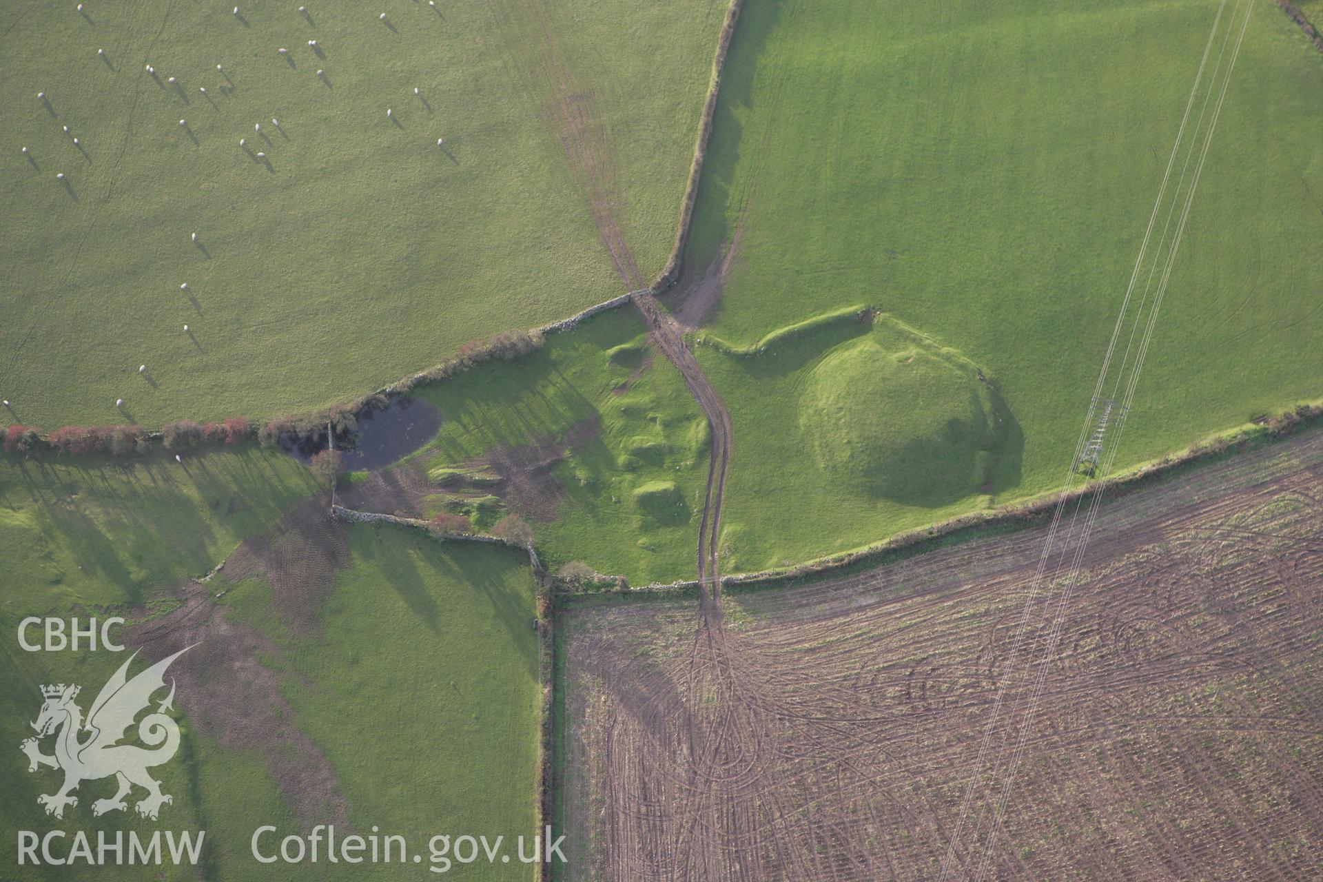 RCAHMW colour oblique photograph of Stormy Castle. Taken by Toby Driver on 12/11/2008.