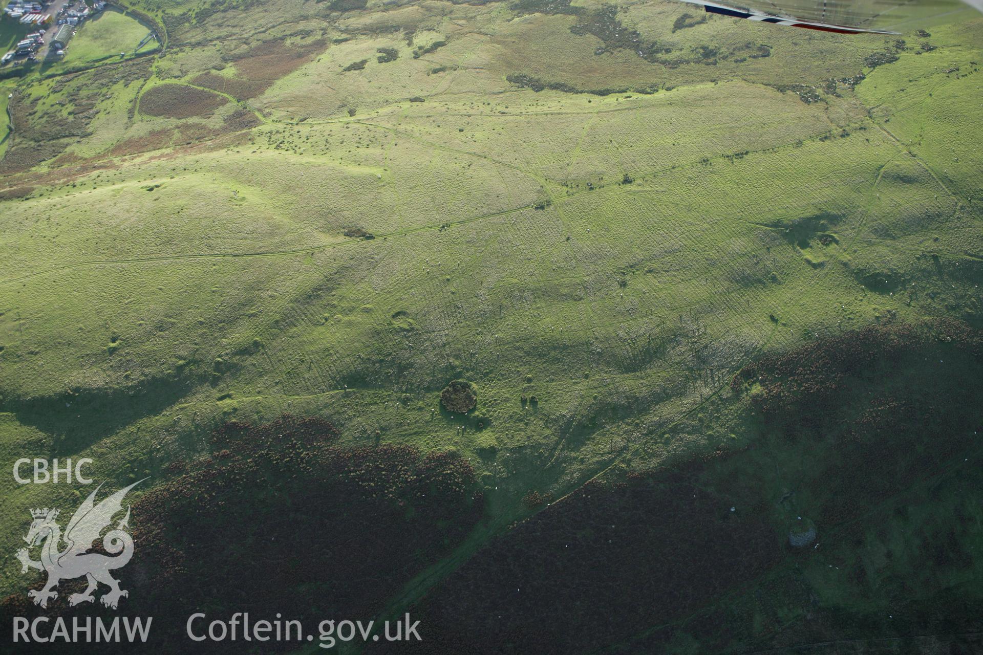 RCAHMW colour oblique photograph of Gelligaer House Platforms. Taken by Toby Driver on 16/10/2008.