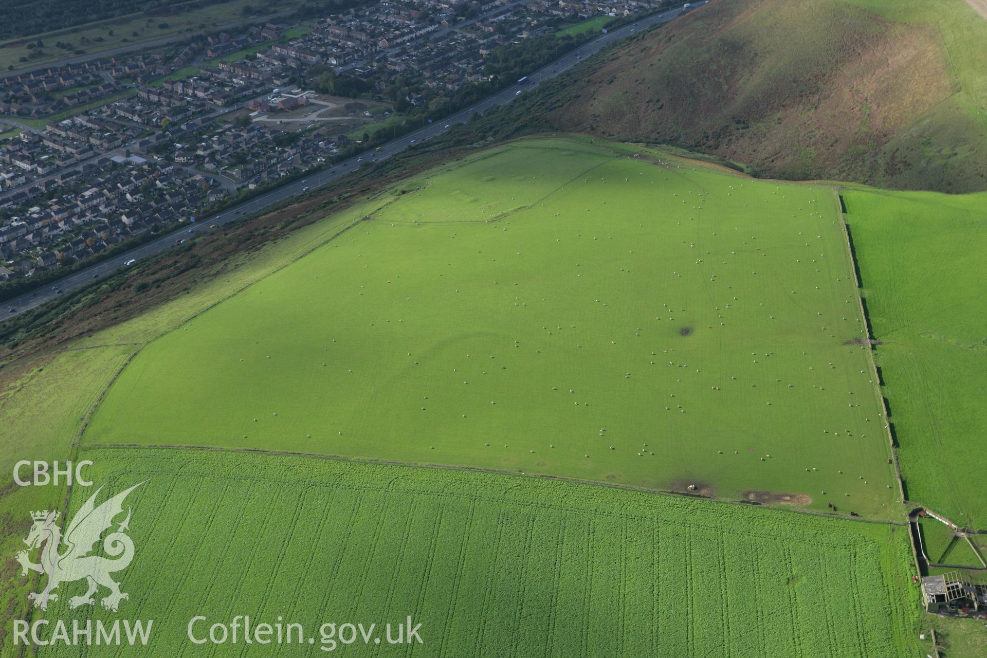 RCAHMW colour oblique photograph of Mynydd-y-Brombil, rabbit warren. Taken by Toby Driver on 16/10/2008.