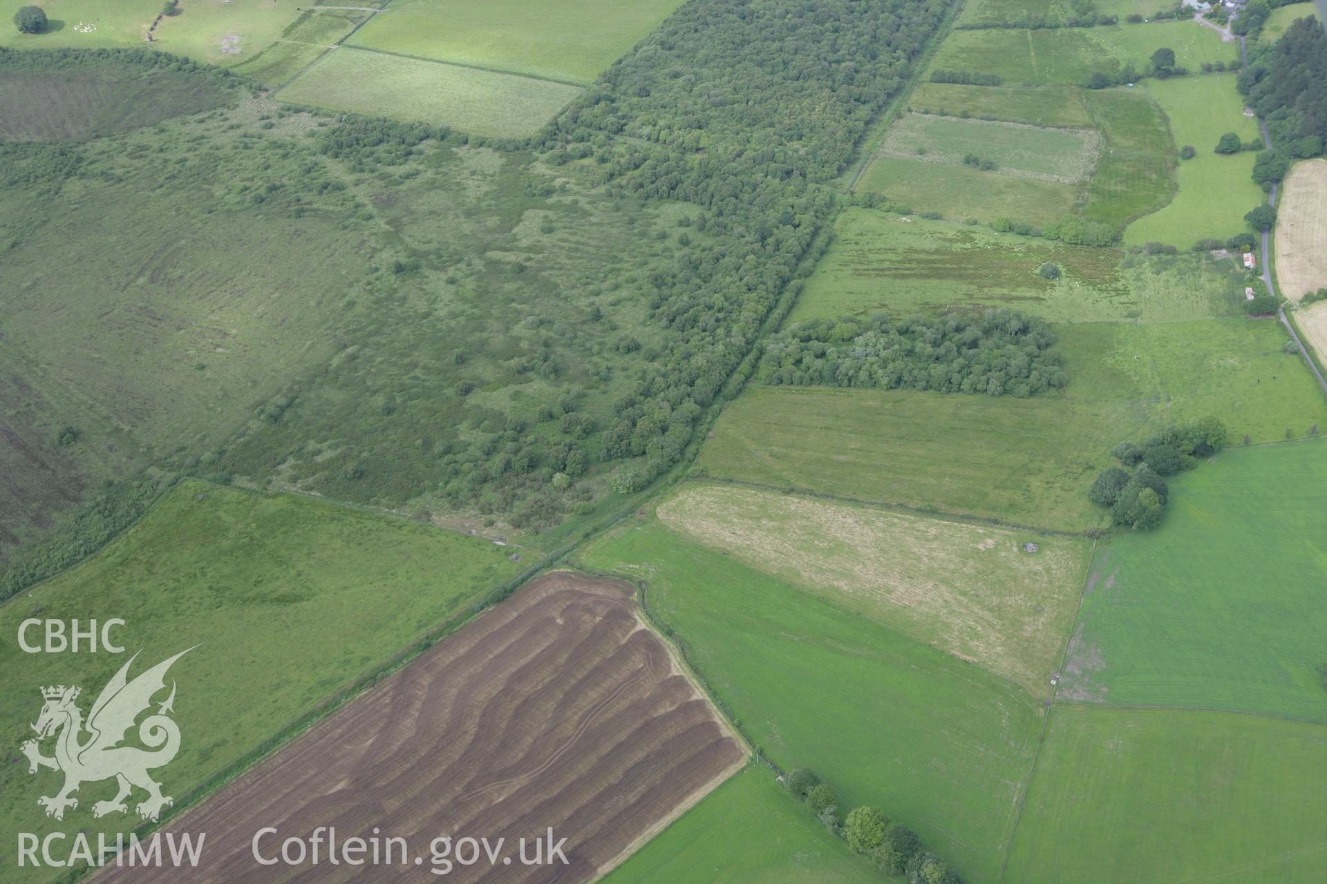 RCAHMW colour oblique photograph of Llangynfelin Timber Trackway. Taken by Toby Driver on 13/06/2008.