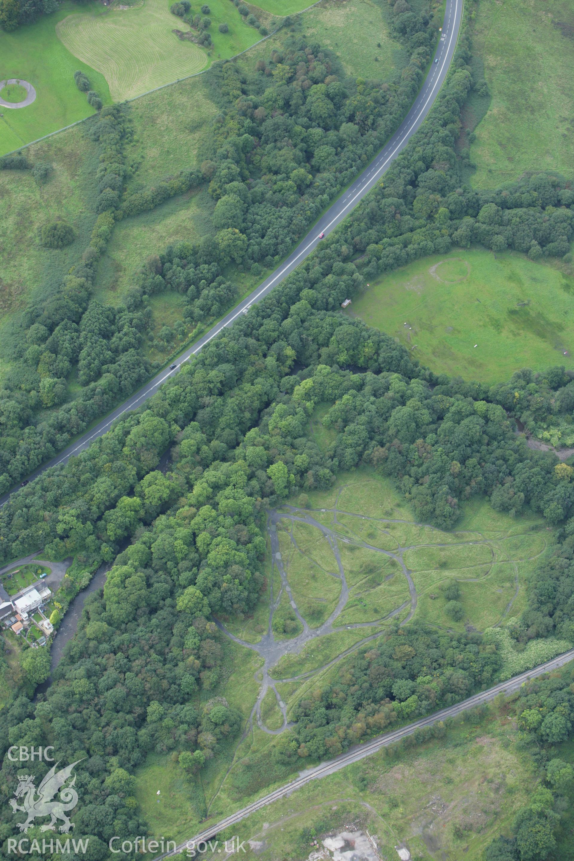 RCAHMW colour oblique photograph of Hirnaun-Abernant Tramroad Bridge, Aberdare. Taken by Toby Driver on 12/09/2008.