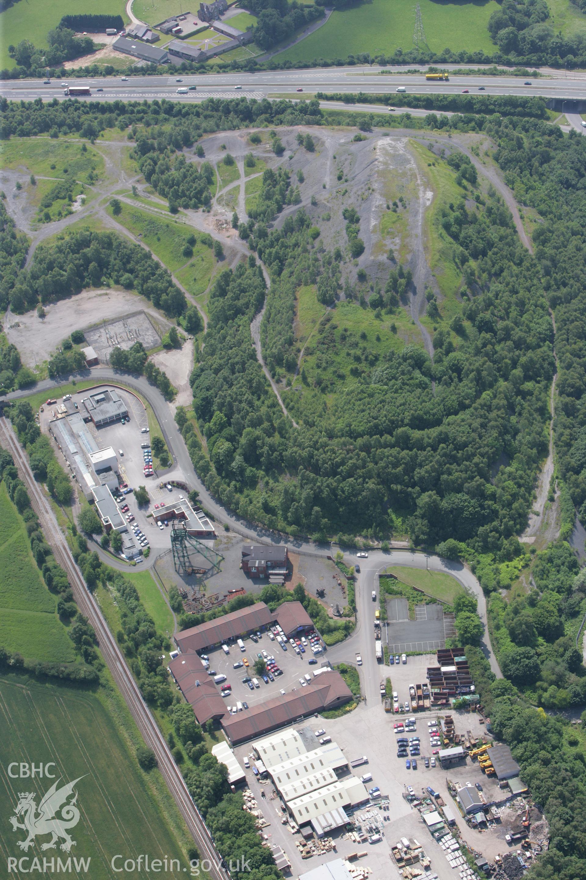 RCAHMW colour oblique photograph of Bersham Colliery, Wrexham. Taken by Toby Driver on 01/07/2008.