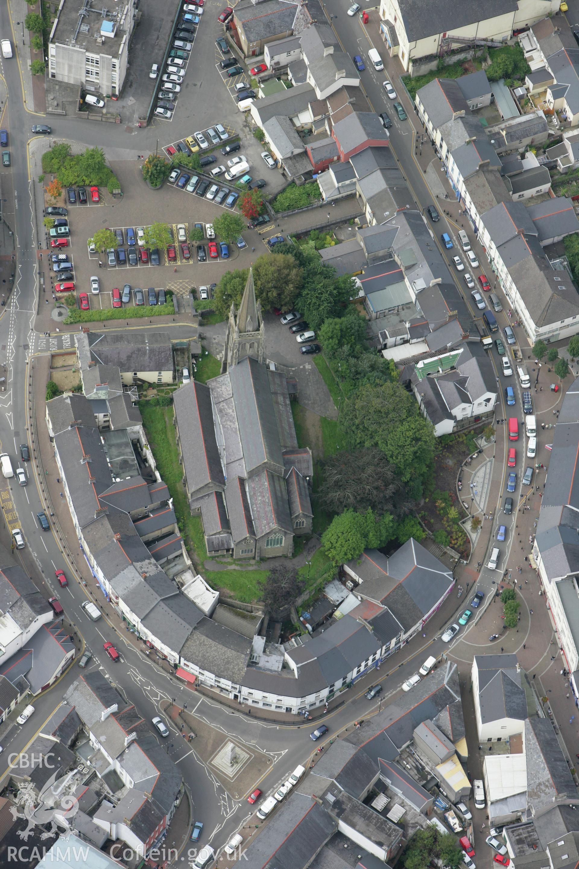 RCAHMW colour oblique photograph of St Elvan's Church, Aberdare. Taken by Toby Driver on 12/09/2008.