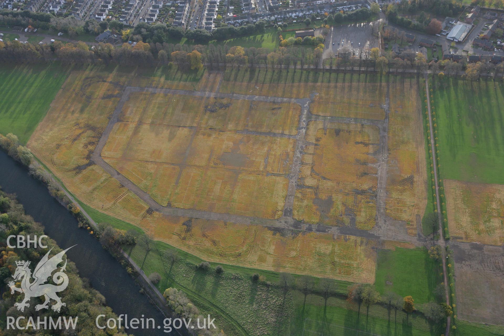 RCAHMW colour oblique photograph of Pontcanna Fields, Cardiff, site of the National Eisteddfod 2008. Taken by Toby Driver on 12/11/2008.