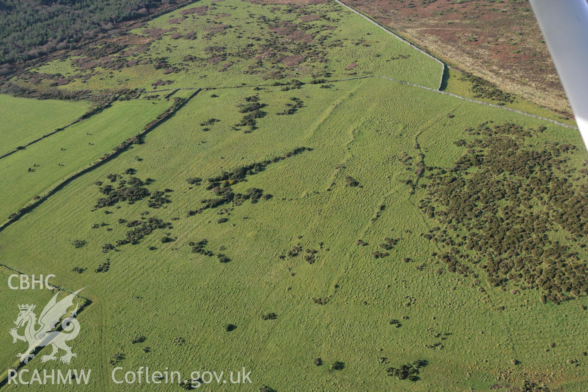 RCAHMW colour oblique photograph of Fagwr-Fran Settlement Features and Field System. Taken by Toby Driver on 15/12/2008.