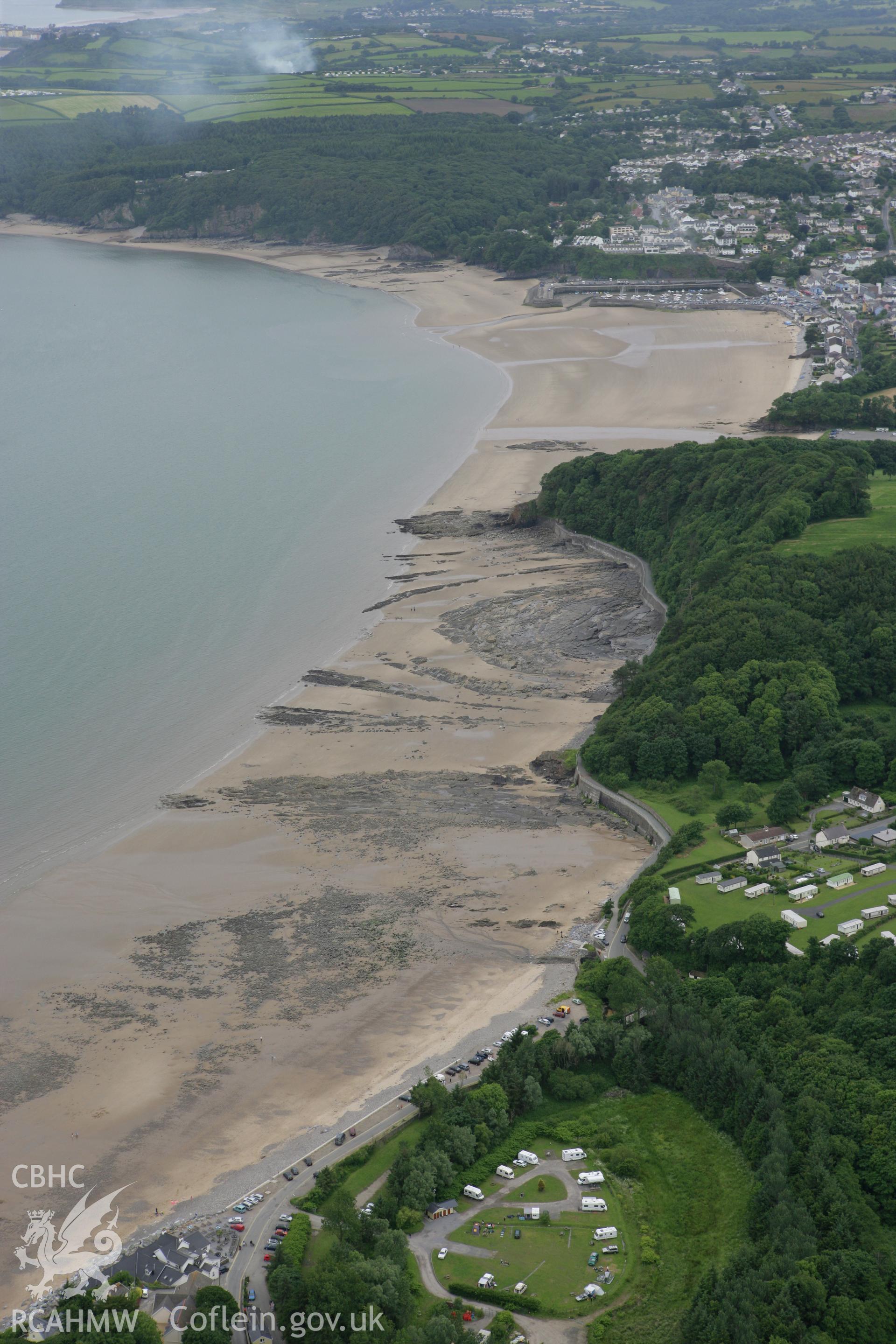 RCAHMW colour oblique photograph of Saundersfoot, view from the north-east. Taken by Toby Driver on 20/06/2008.