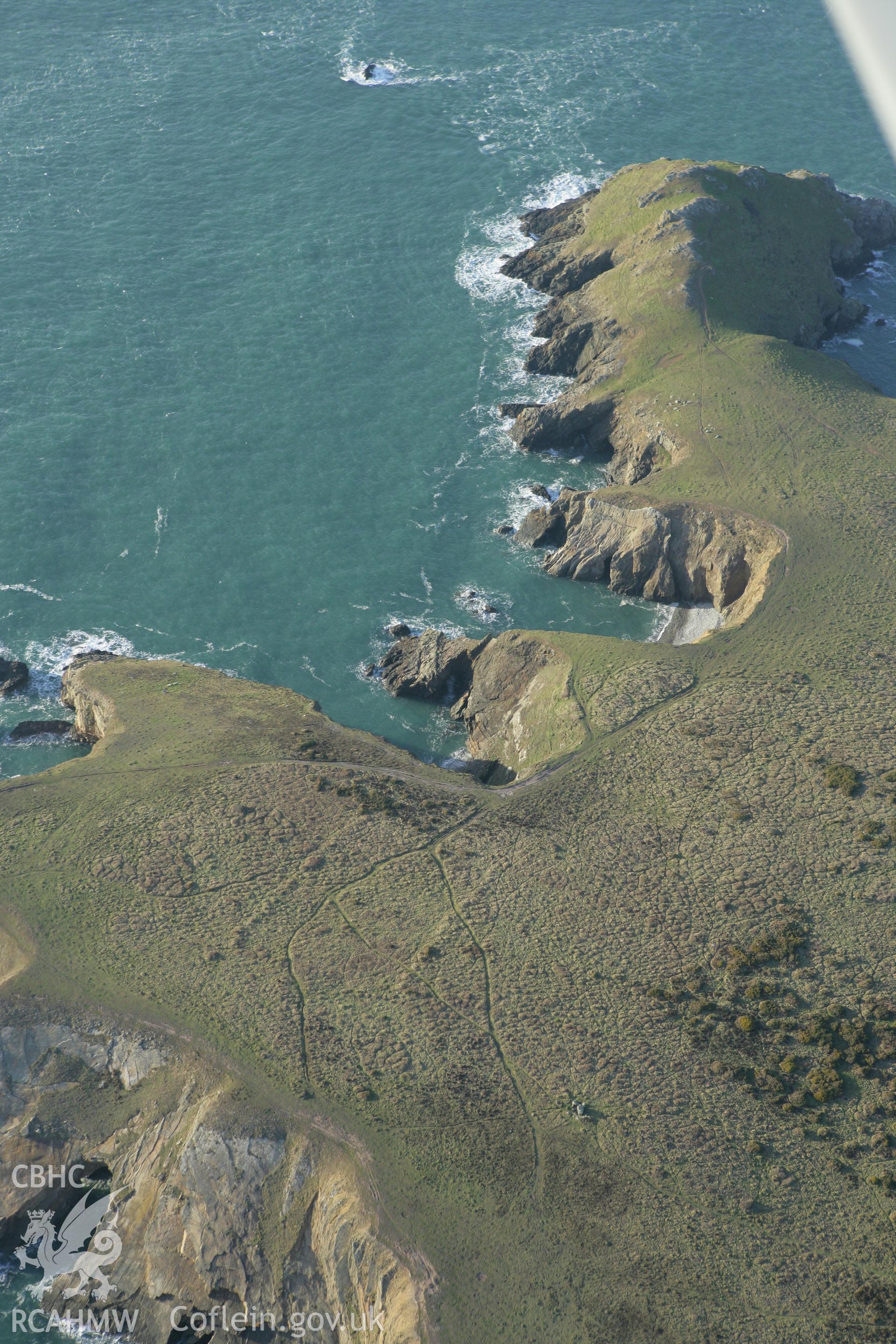 RCAHMW colour oblique photograph of Deer Park, Wooltack Point field system. Taken by Toby Driver on 04/03/2008.