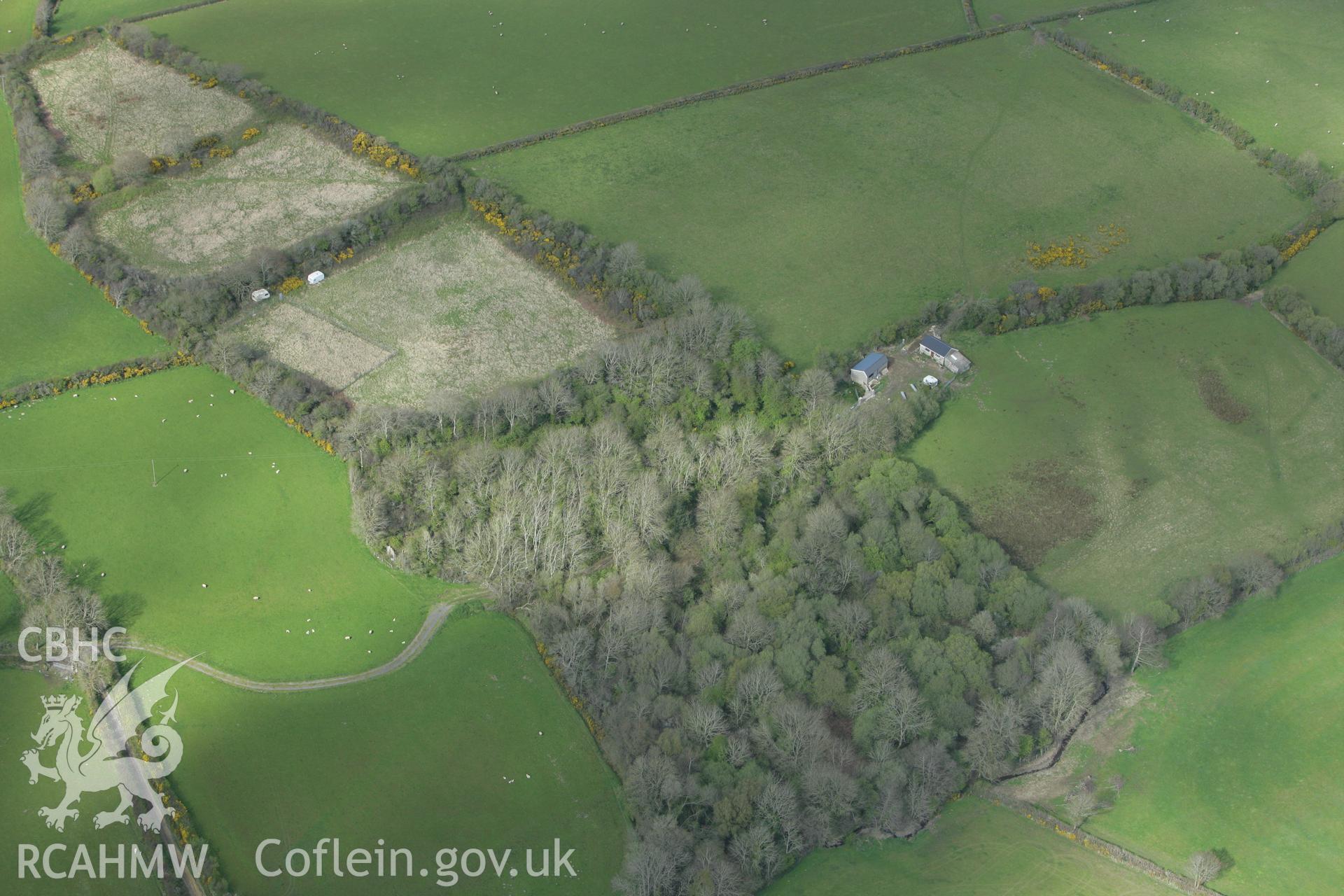 RCAHMW colour oblique photograph of Pen-y-banc Church School. Taken by Toby Driver on 24/04/2008.