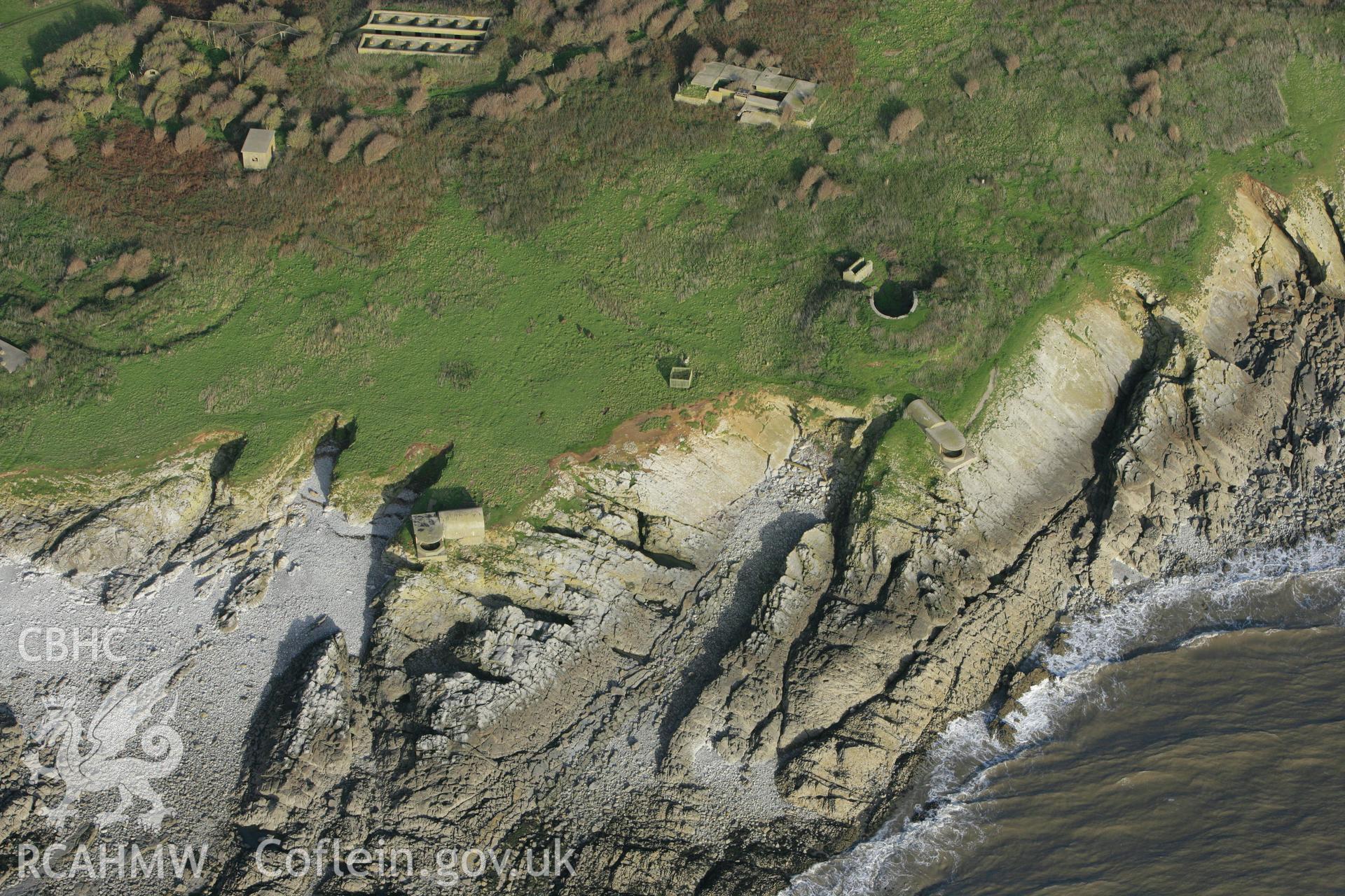 RCAHMW colour oblique photograph of Flat Holm Coastal and Anti-aircraft Defences. Taken by Toby Driver on 12/11/2008.