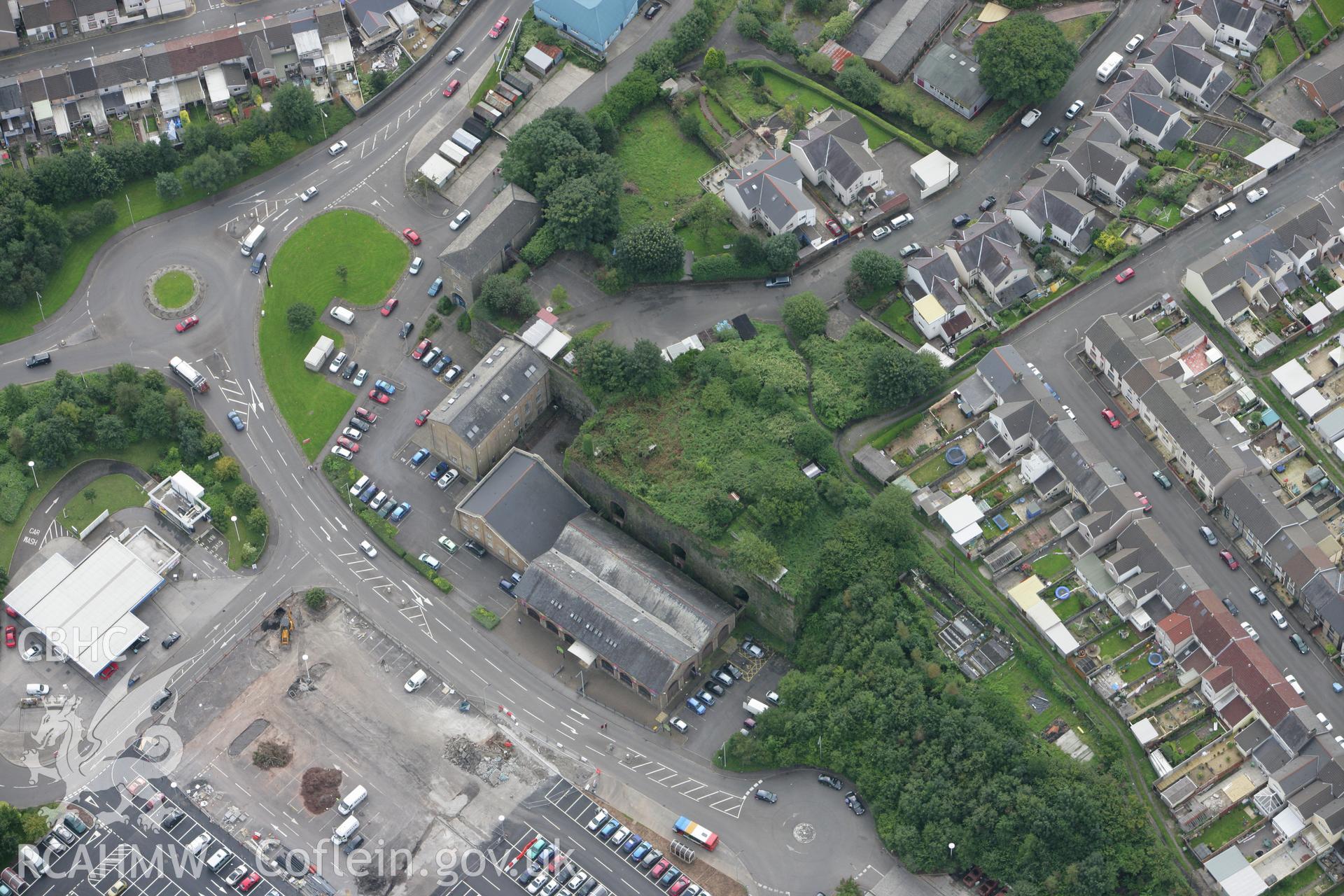 RCAHMW colour oblique photograph of Gadlys Ironworks, Aberdare. Taken by Toby Driver on 12/09/2008.