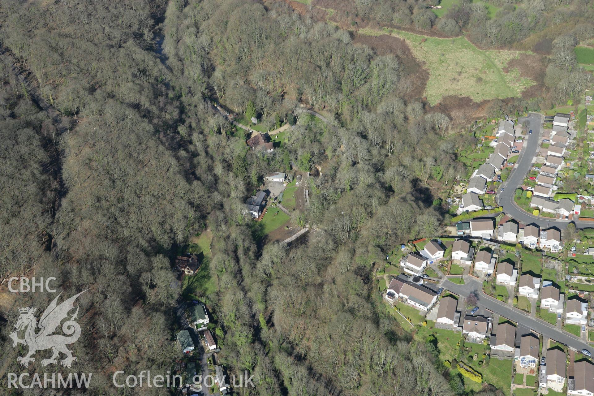 RCAHMW colour oblique photograph of Clyne Wood Coal Level. Taken by Toby Driver on 04/03/2008.