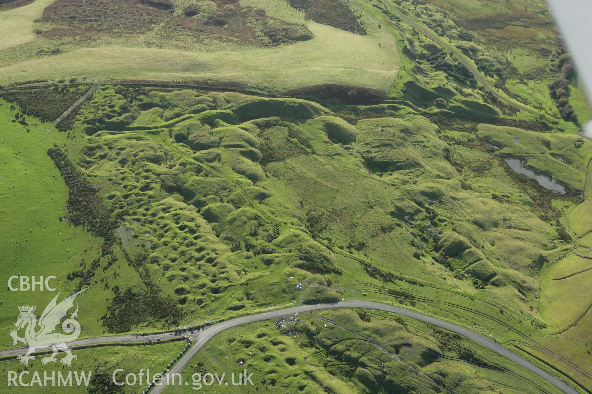 RCAHMW colour oblique photograph of Deserted Mining Village, Ffos-y-fran. Taken by Toby Driver on 16/10/2008.